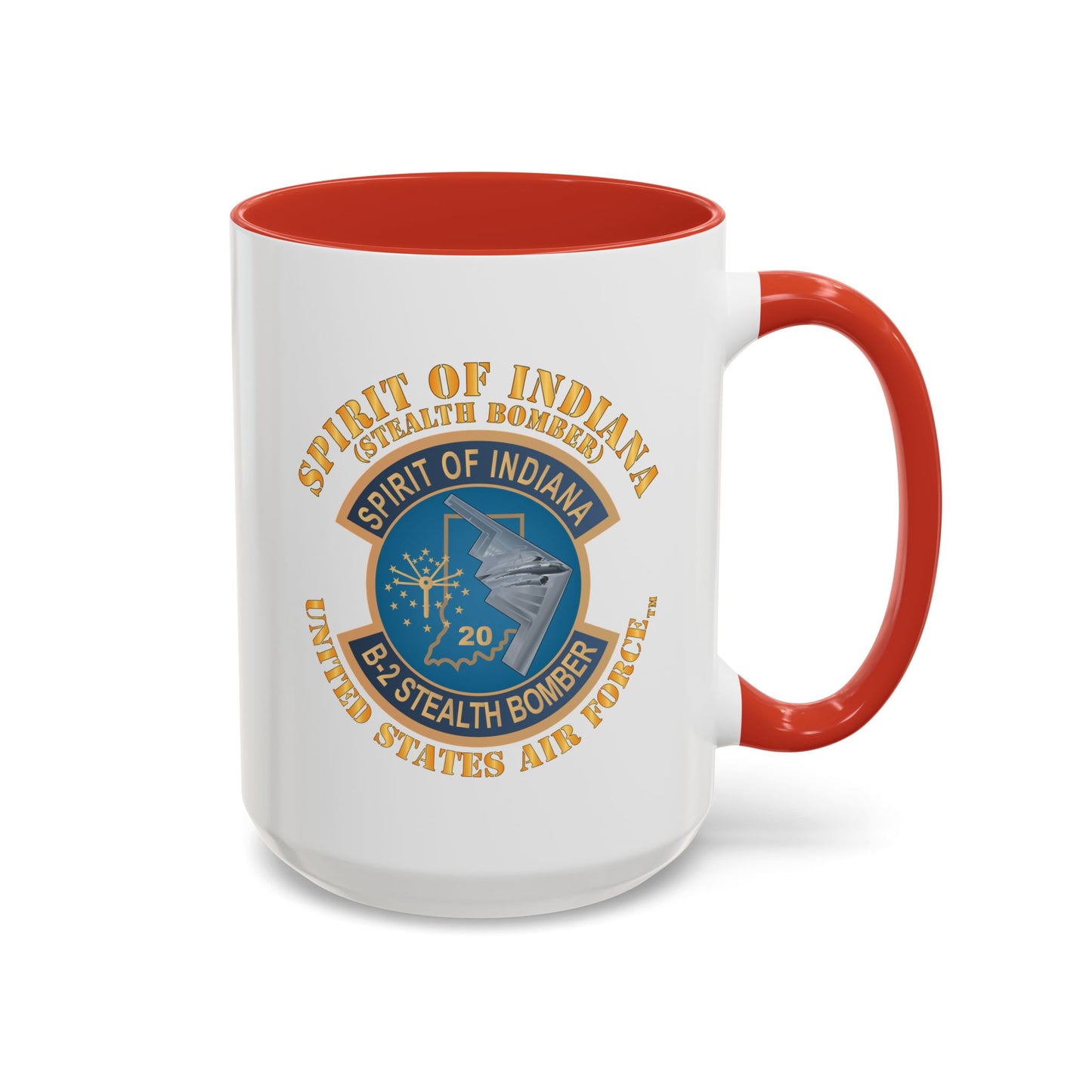 Accent Coffee Mug (11oz & 15oz) - USAF - B2 - Spirit of Indiana - Stealth Bomber X 300