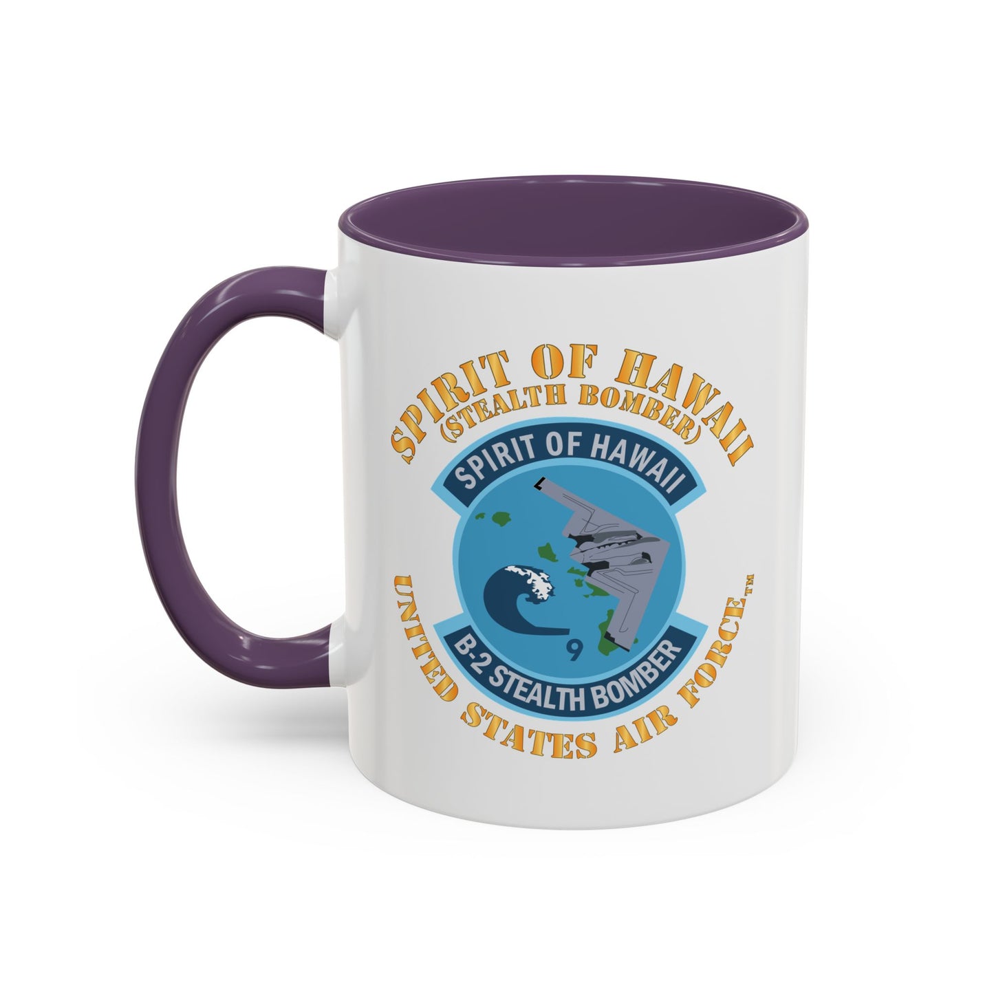 Accent Coffee Mug (11oz & 15oz) - USAF - B2 - Spirit of Hawaii - Stealth Bomber X 300