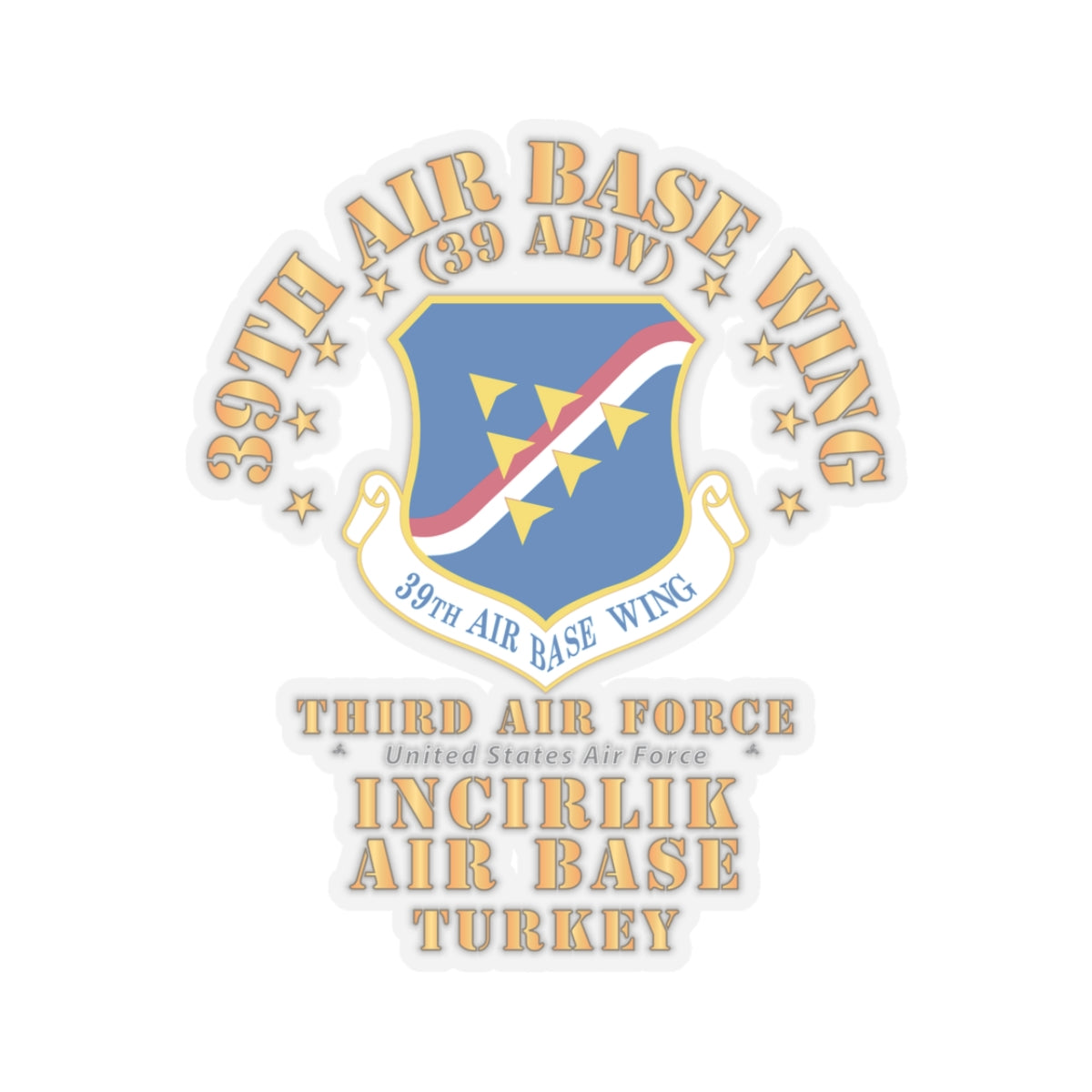 Kiss-Cut Stickers - USAF - 39th Air Base Wing - Incirlik AB X 300