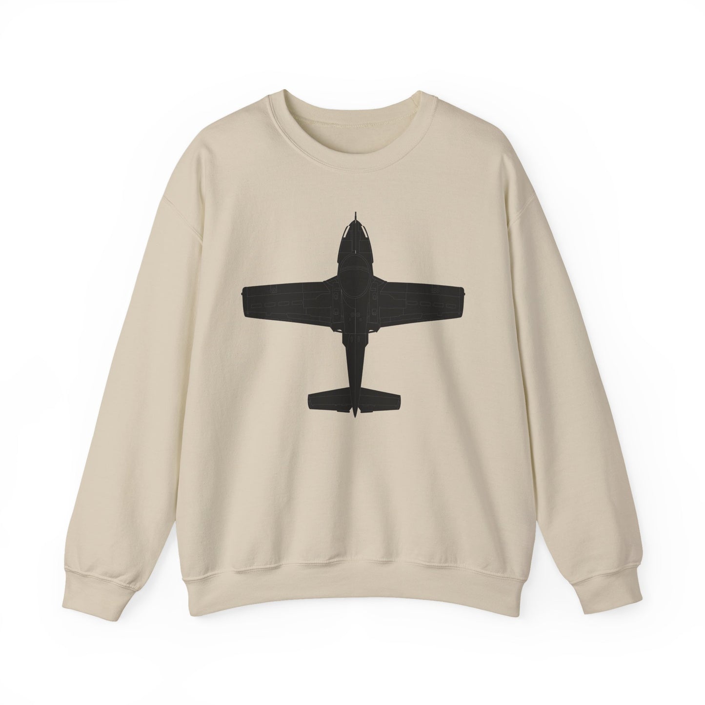 Crewneck Sweatshirt - Aircraft - T-37-Trainer - Top - Black - Metal X 300