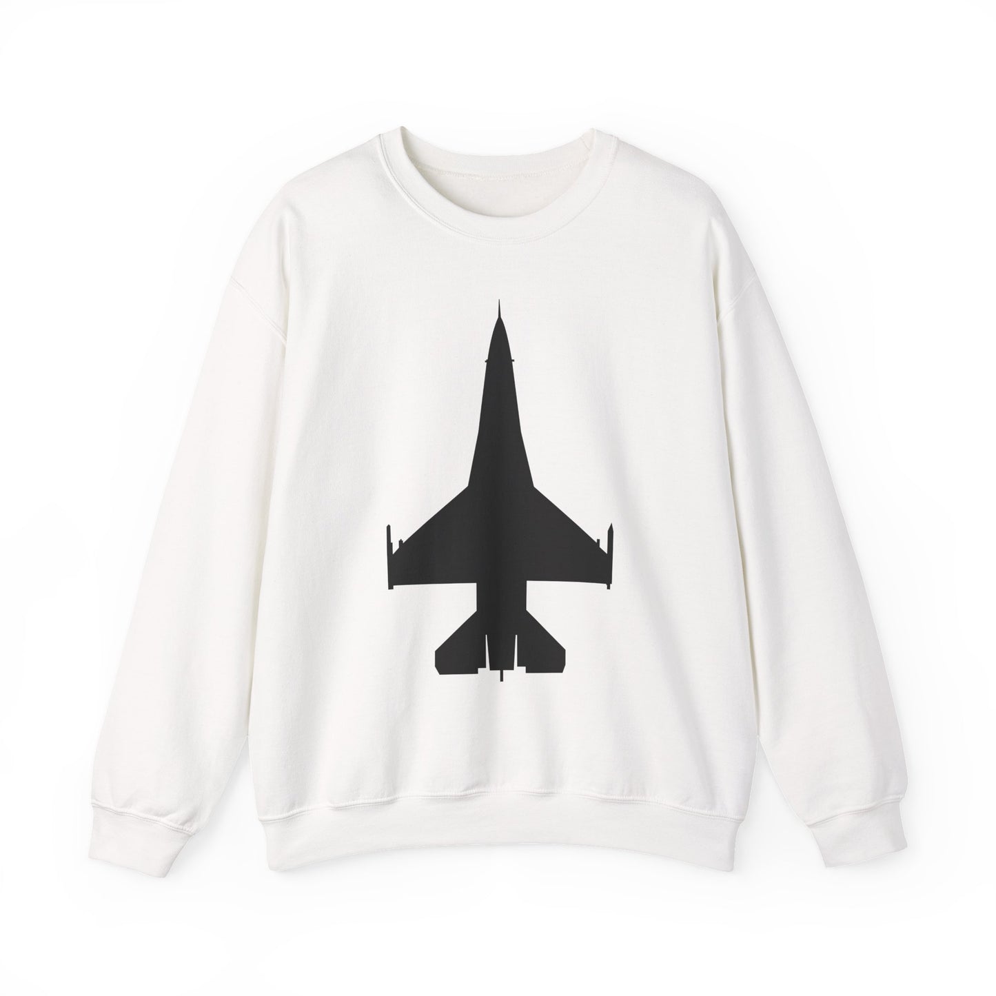 Crewneck Sweatshirt - Aircraft - F-16 -Top - Black wo Txt X 300