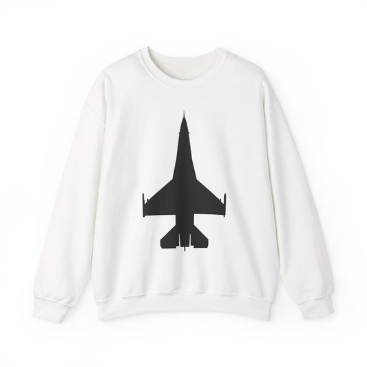 Crewneck Sweatshirt - Aircraft - F-16 -Top - Black wo Txt X 300