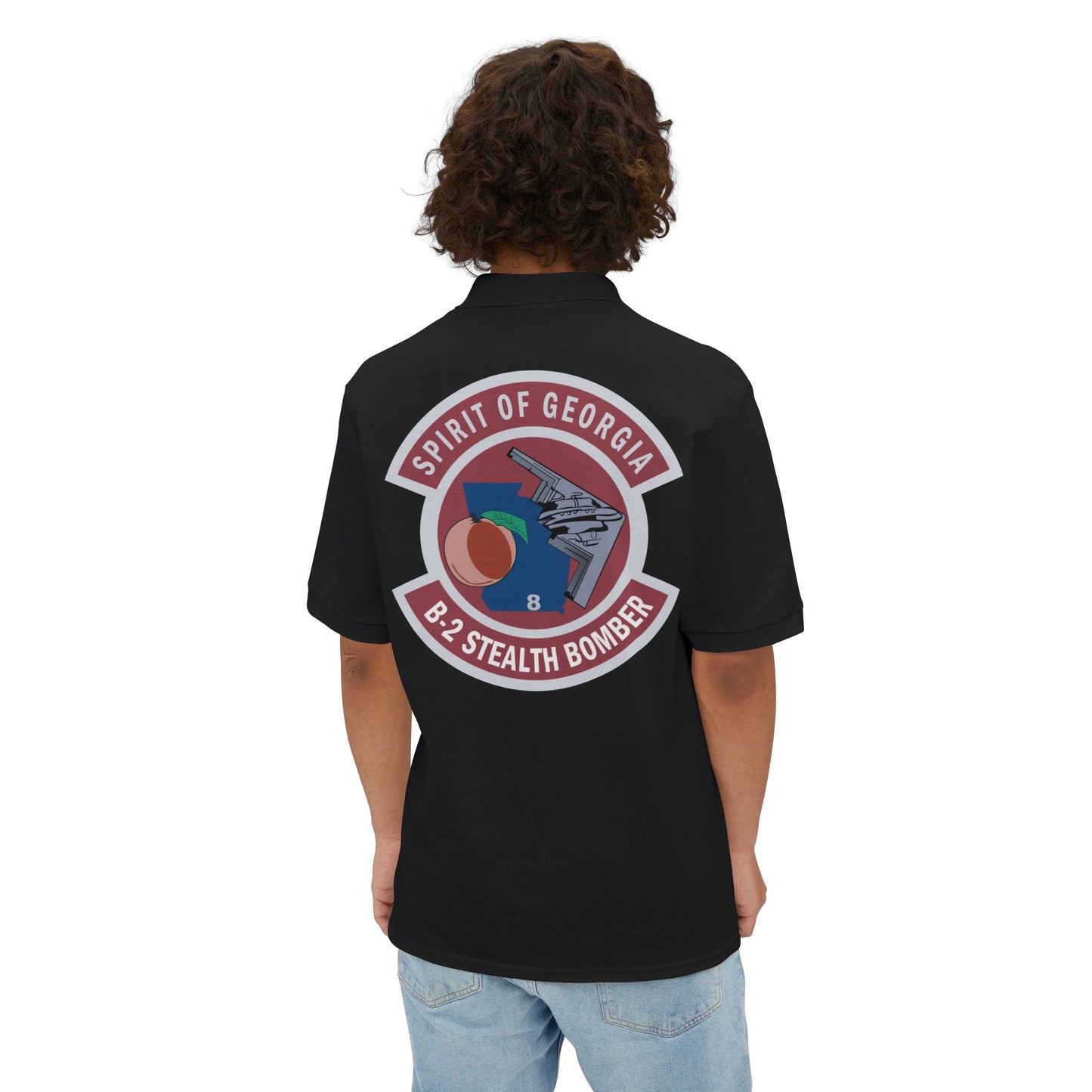 Men's Piqué Polo - USAF - B2 - Spirit of Georgia - Stealth Bomber wo txt X 300