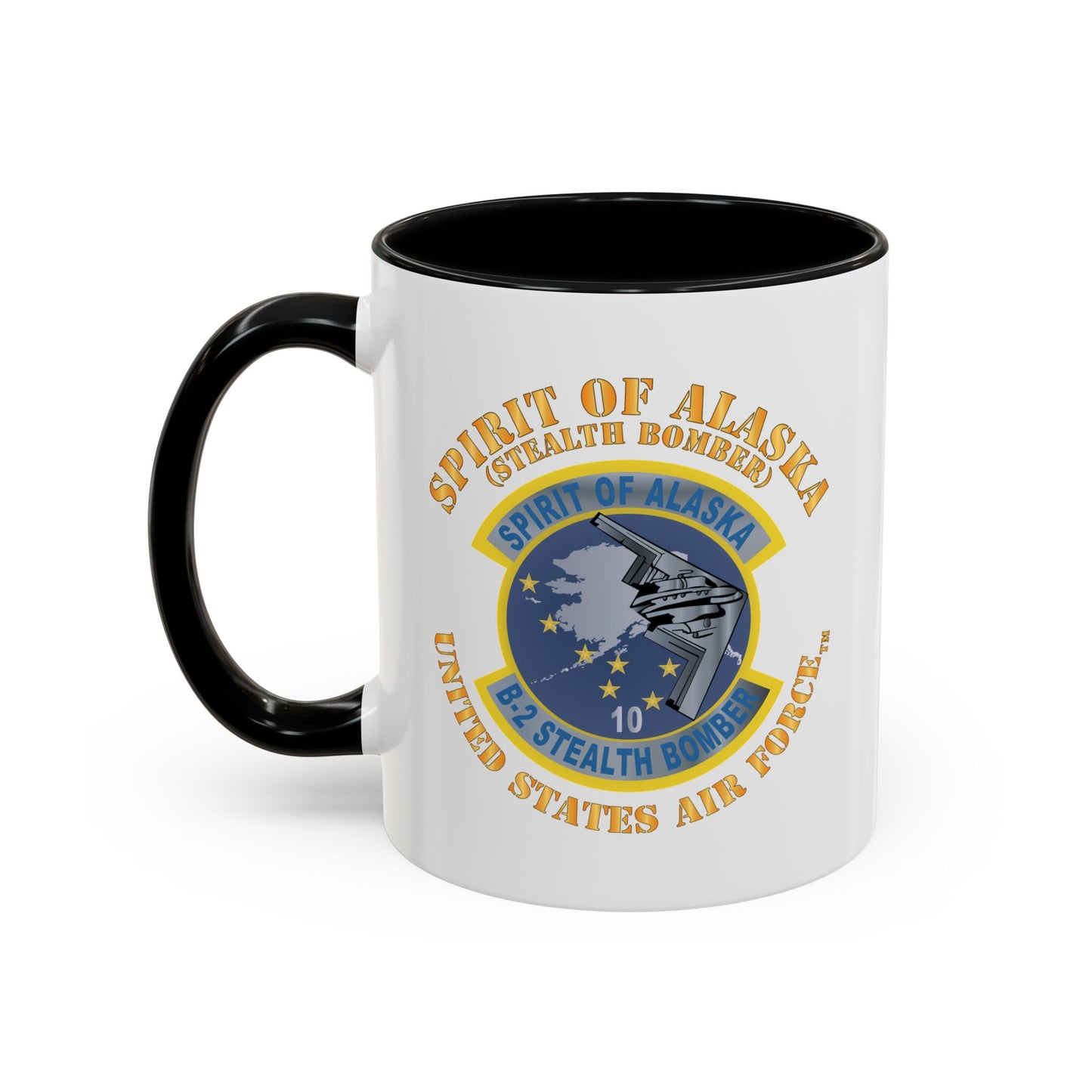 Accent Coffee Mug (11oz & 15oz) - USAF - B2 - Spirit of Alaska - Stealth Bomber X 300