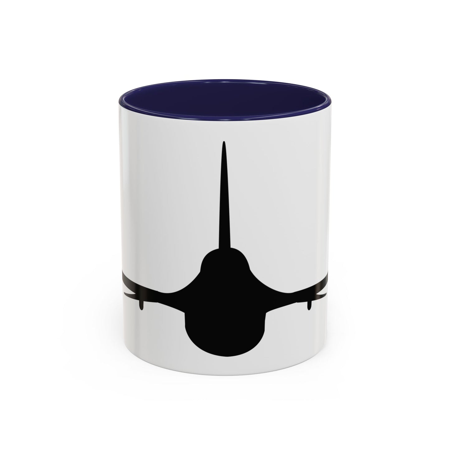Accent Coffee Mug (11oz & 15oz) - Aircraft - F-16 - Front - Silhouette wo Txt X 300