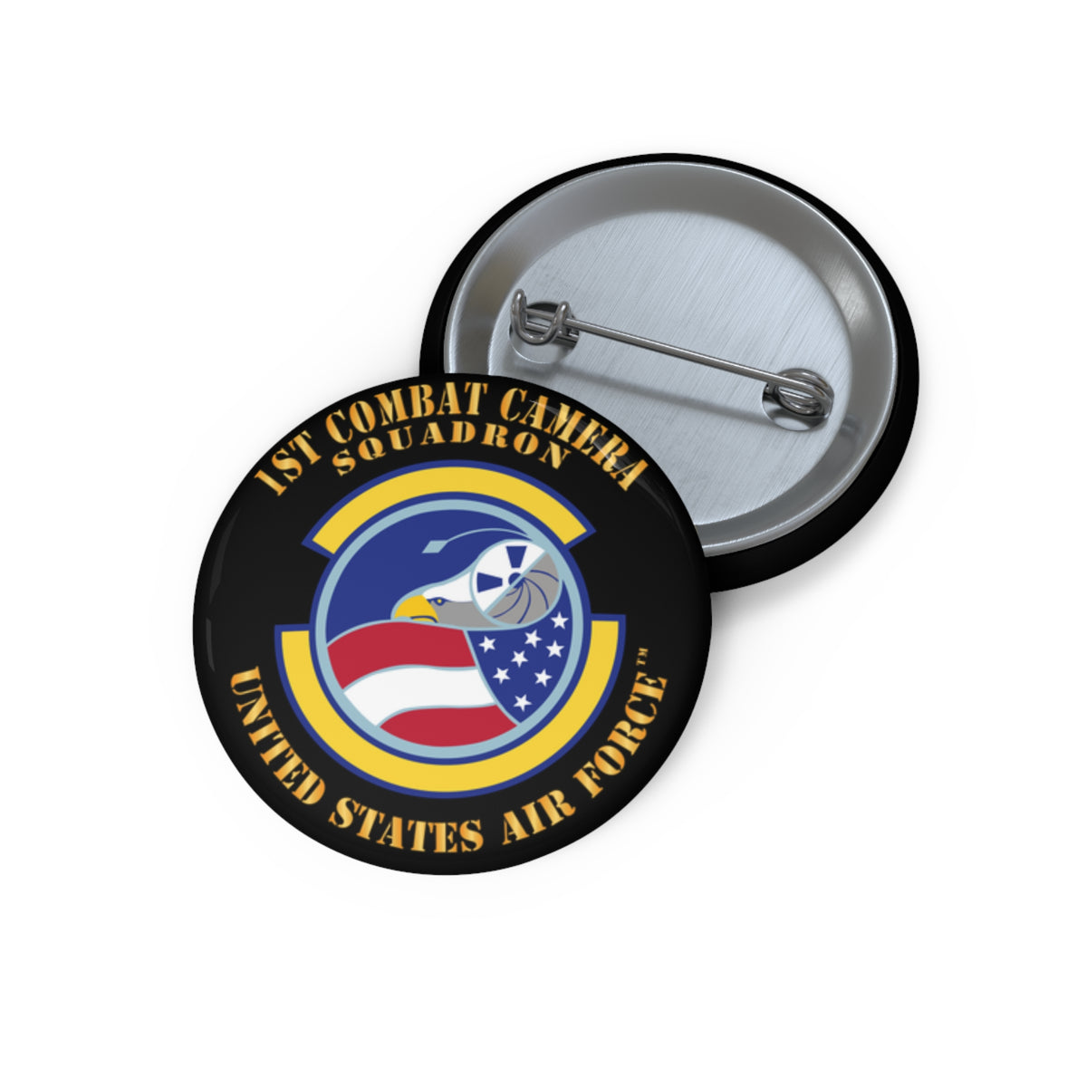 Custom Pin Button - USAF -  1st Combat Camera Squadron