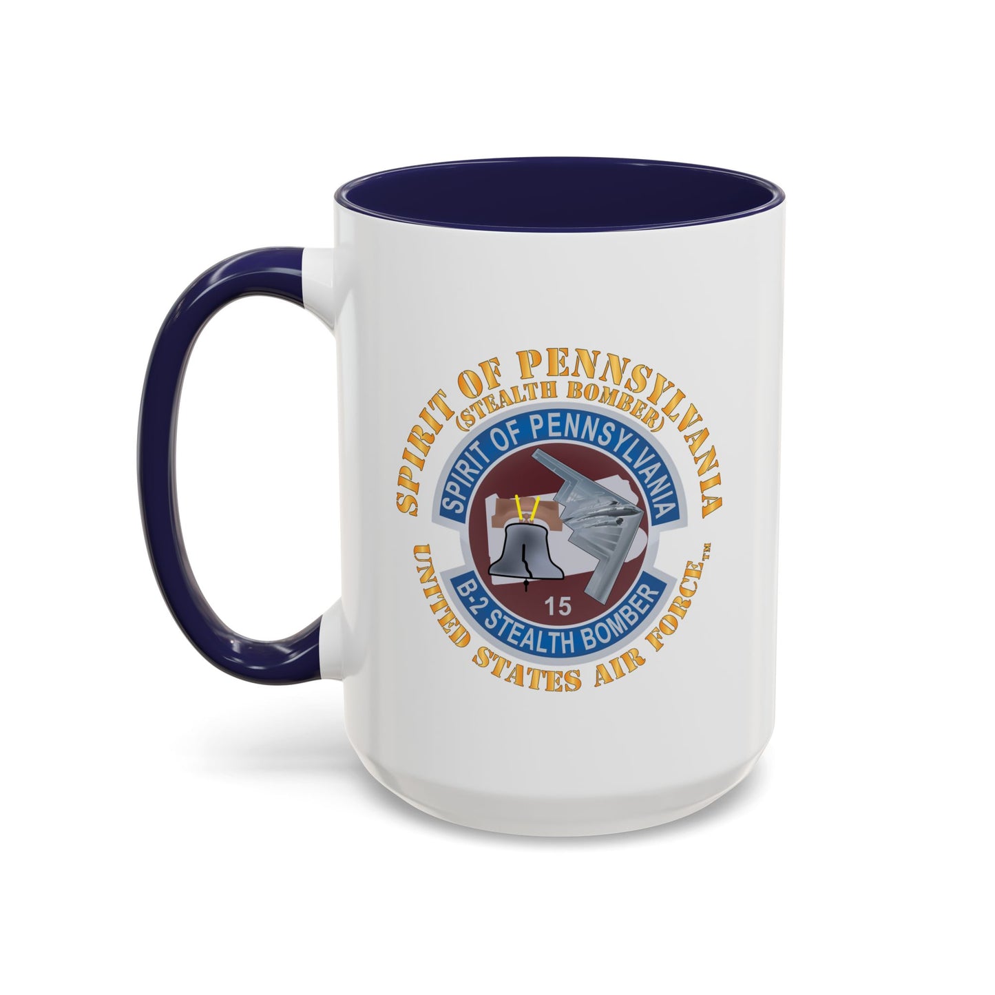 Accent Coffee Mug (11oz & 15oz) - USAF - B2 - Spirit of Pennsylvania Stealth Bomber X 300
