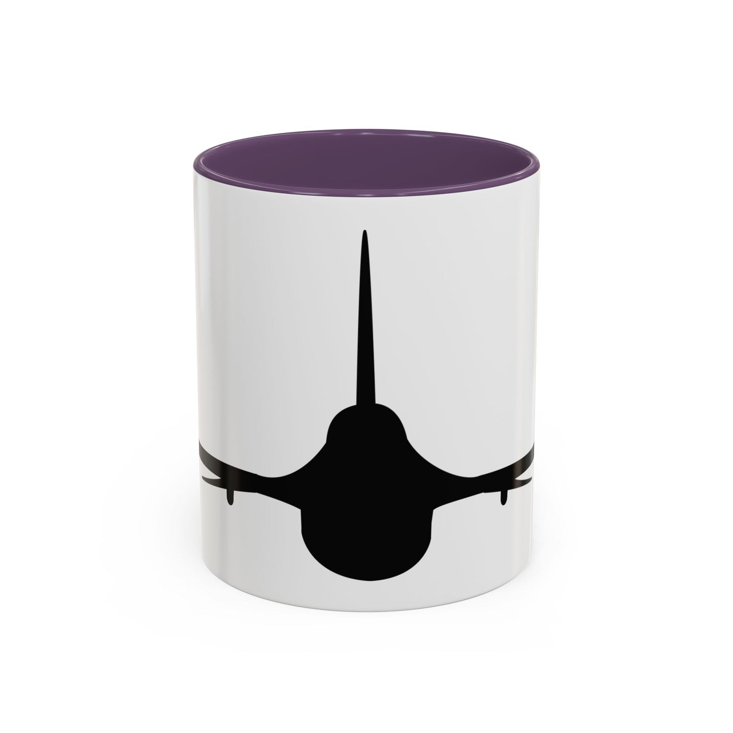 Accent Coffee Mug (11oz & 15oz) - Aircraft - F-16 - Front - Silhouette wo Txt X 300