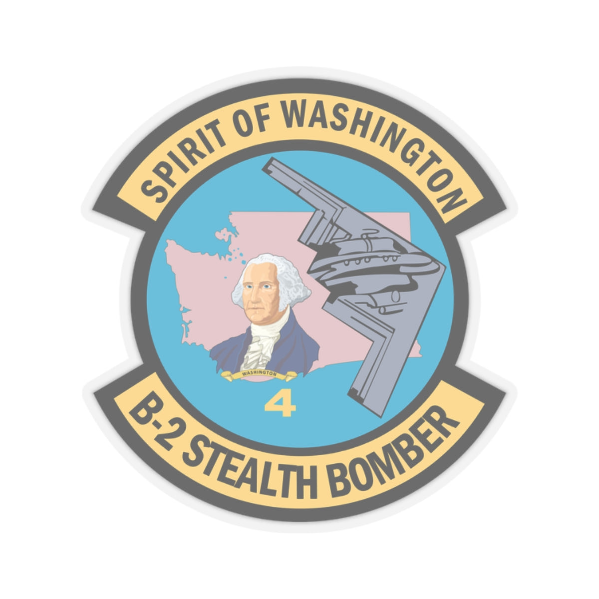 Kiss-Cut Stickers - USAF - B2 - Spirit of Washington - Stealth Bomber wo txt X 300