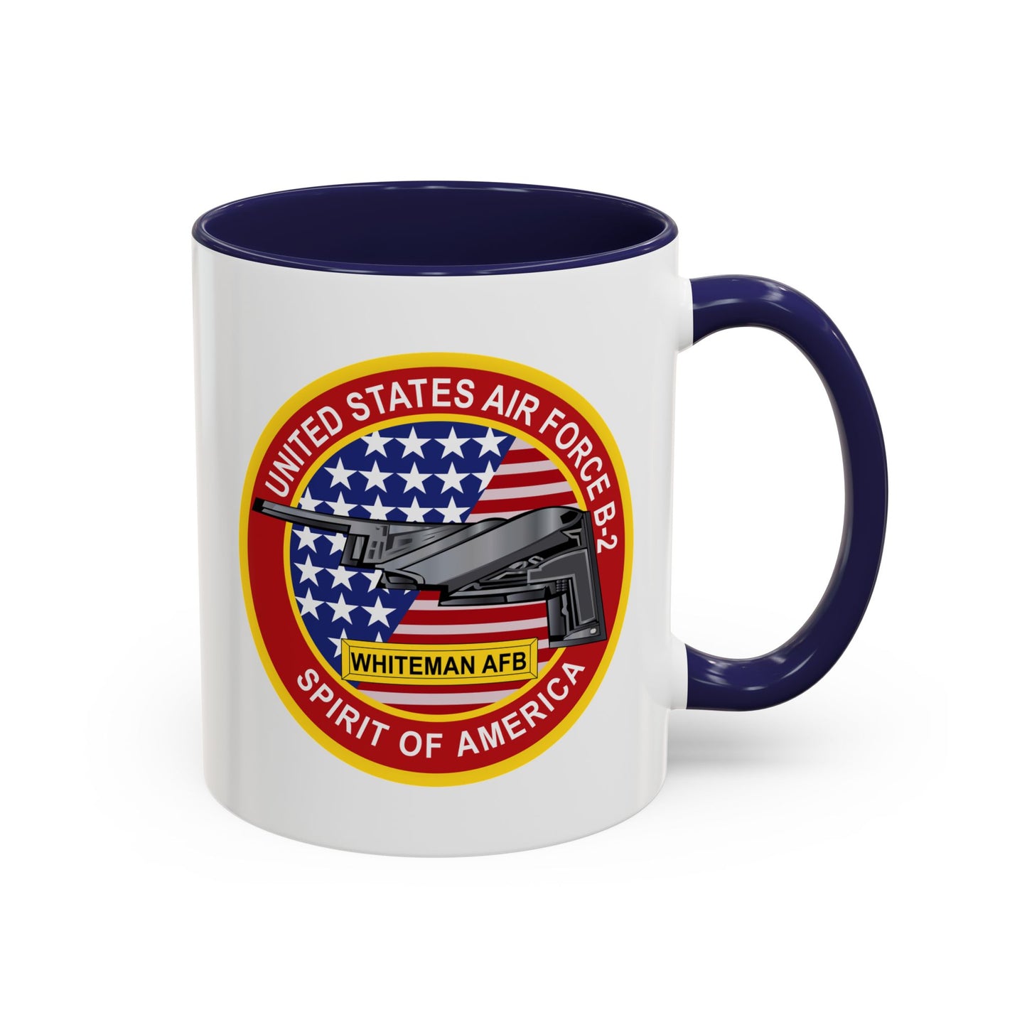 Accent Coffee Mug (11oz & 15oz) - USAF - B2 - Spirit - Stealth Bomber wo Txt