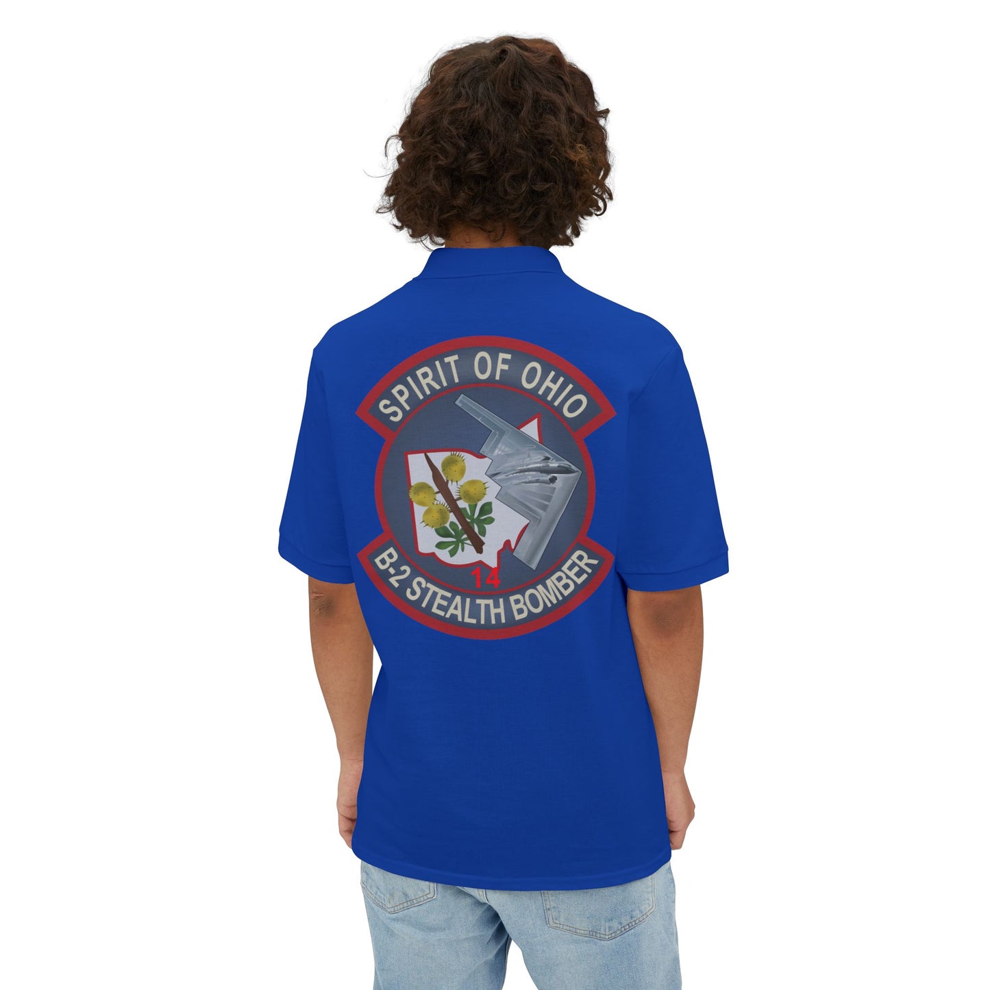Men's Piqué Polo - USAF - B2 - Spirit of Ohio - Stealth Bomber wo txt X 300