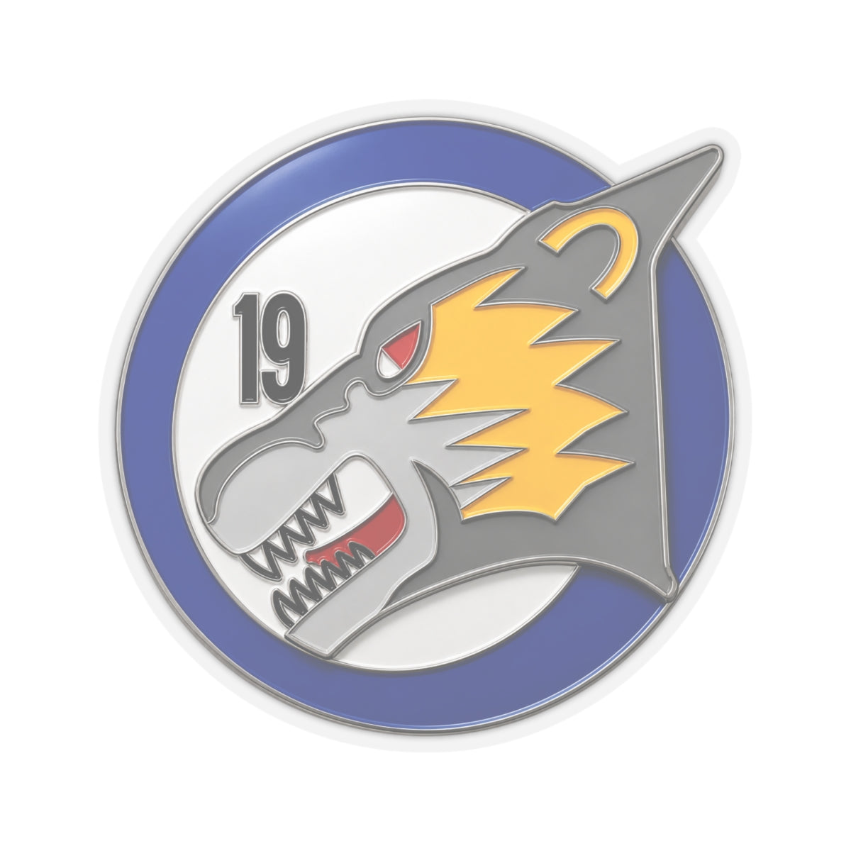 Kiss-Cut Stickers - USAF Academy 19th Cadet Squadron Patch - Wolverines - 3D - Enhanced