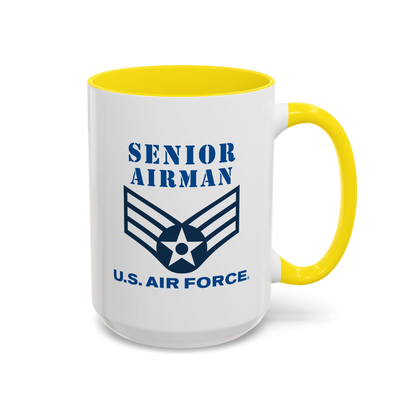 Accent Coffee Mug (11oz & 15oz) - USAF - Senior Airman (E4) - 2020 - US Air Force w Text X 300