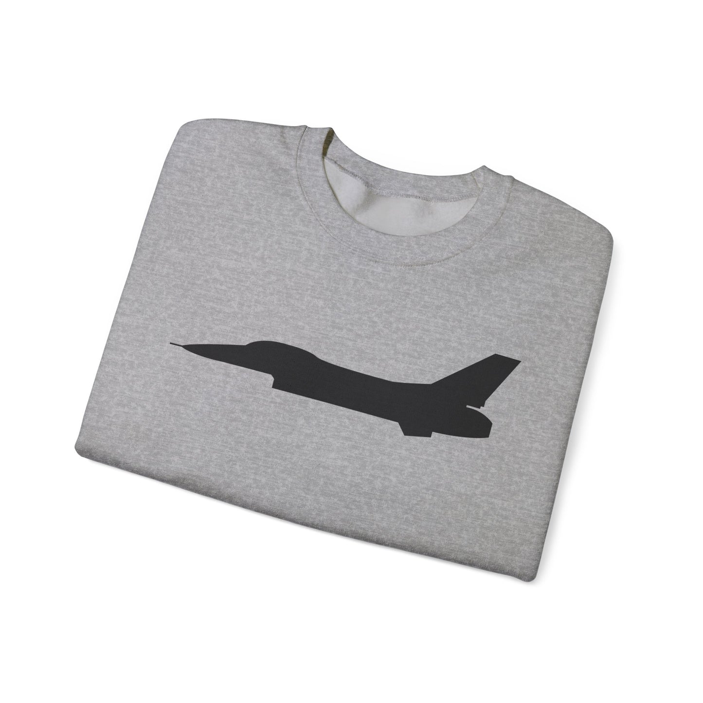 Crewneck Sweatshirt - Aircraft - F-16 - Side - Black - wo Txt X 300