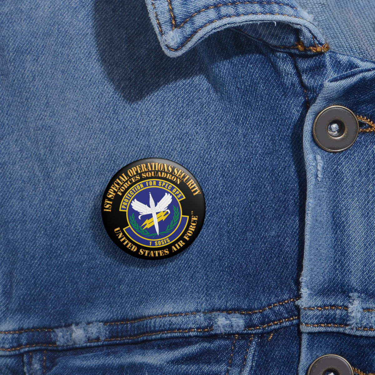 USAF 1st SOSFS Pin Button | Air Force Stickers Plus