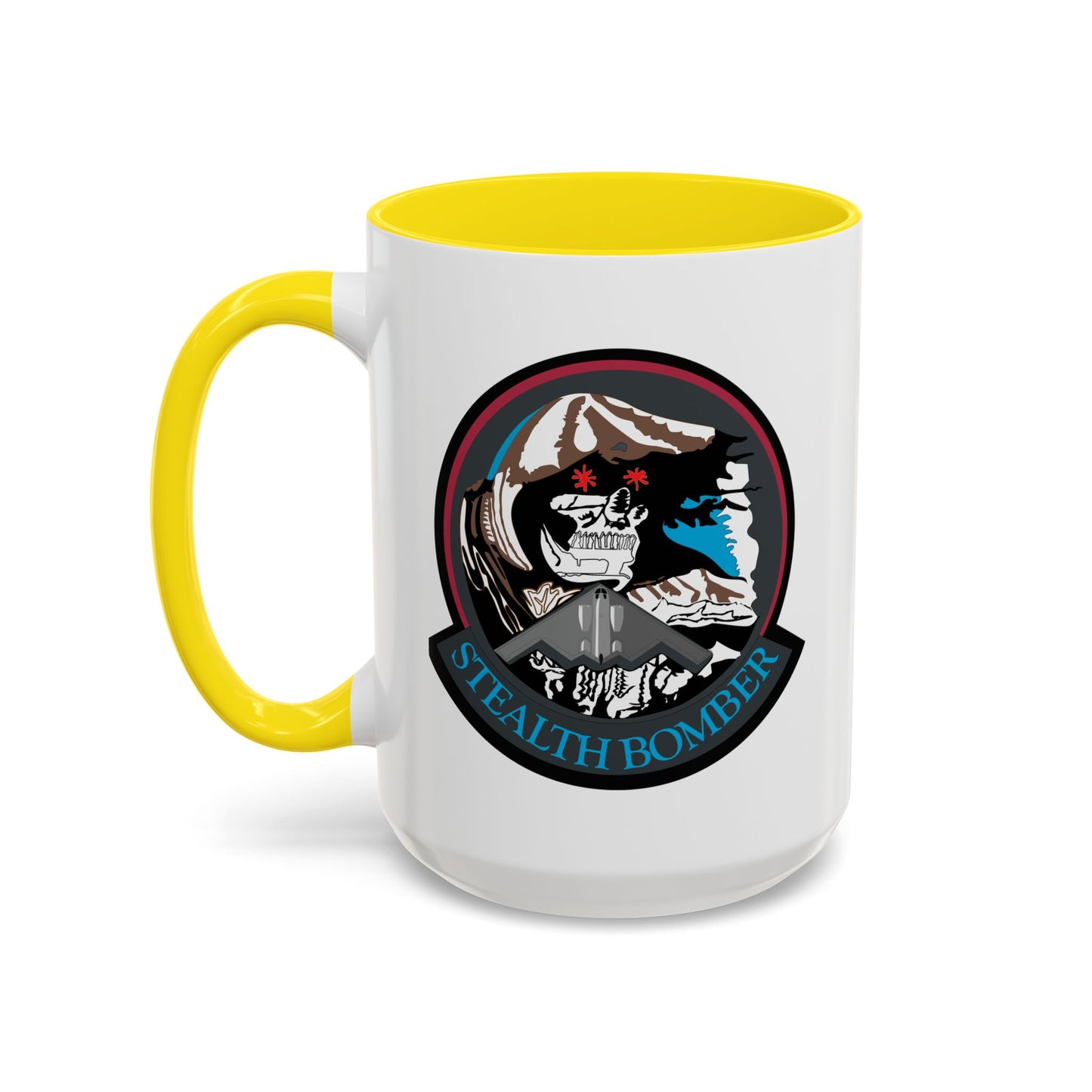 Accent Coffee Mug (11oz & 15oz) - USAF - B2 - Grim Reaper - Stealth Bomber wo txt X 300