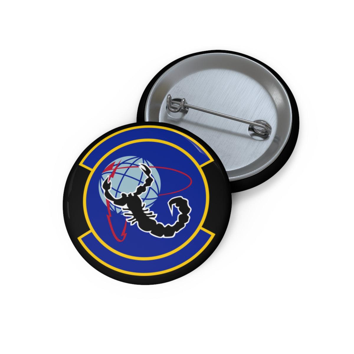 Custom Pin Button - USAF - 4th Space Warning Sq wo txt X 300