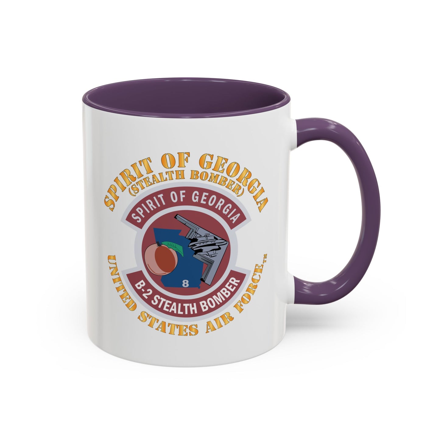 Accent Coffee Mug (11oz & 15oz) - USAF - B2 - Spirit of Georgia - Stealth Bomber X 300