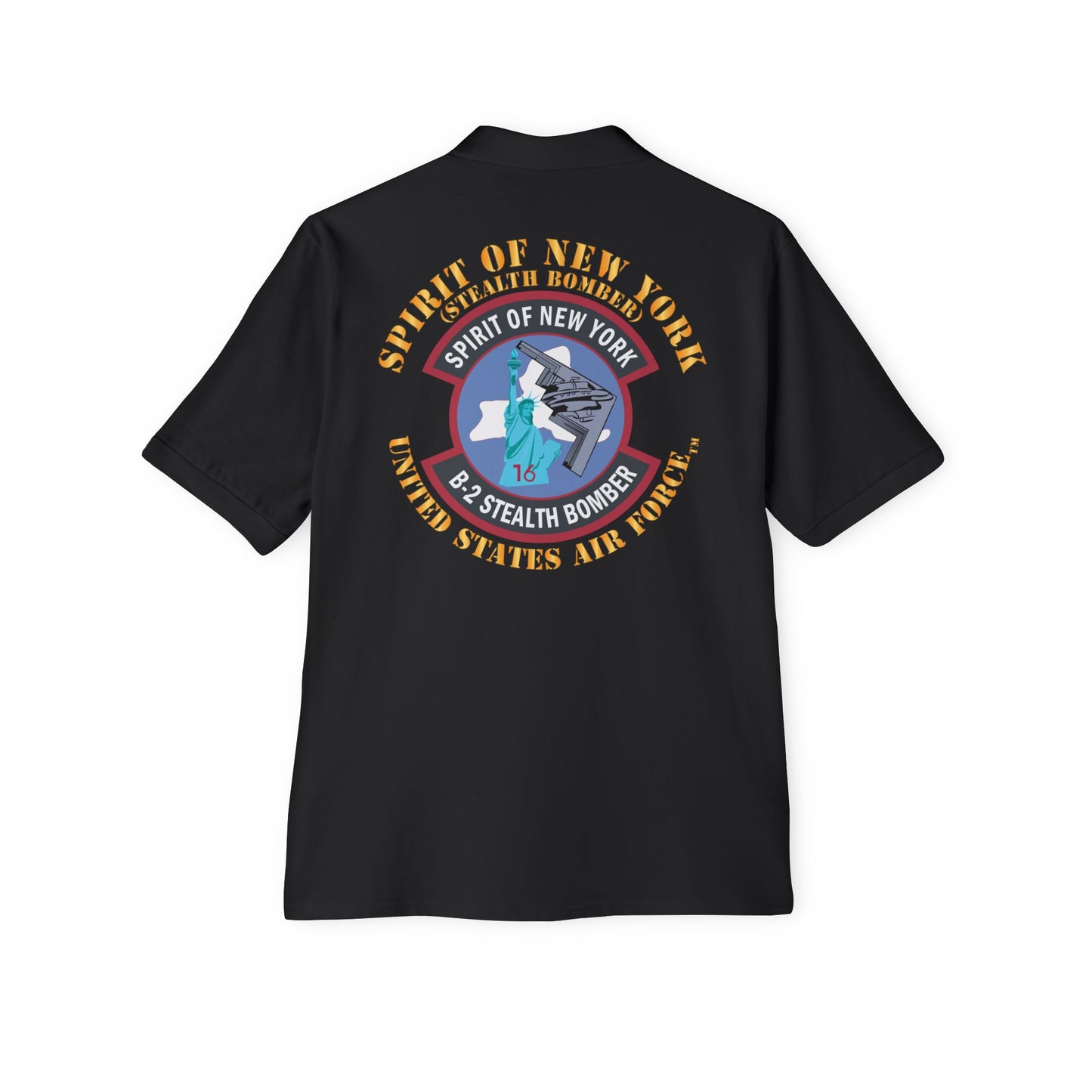 Men's Piqué Polo - USAF - B2 - Spirit of New York - Stealth Bomber X 300