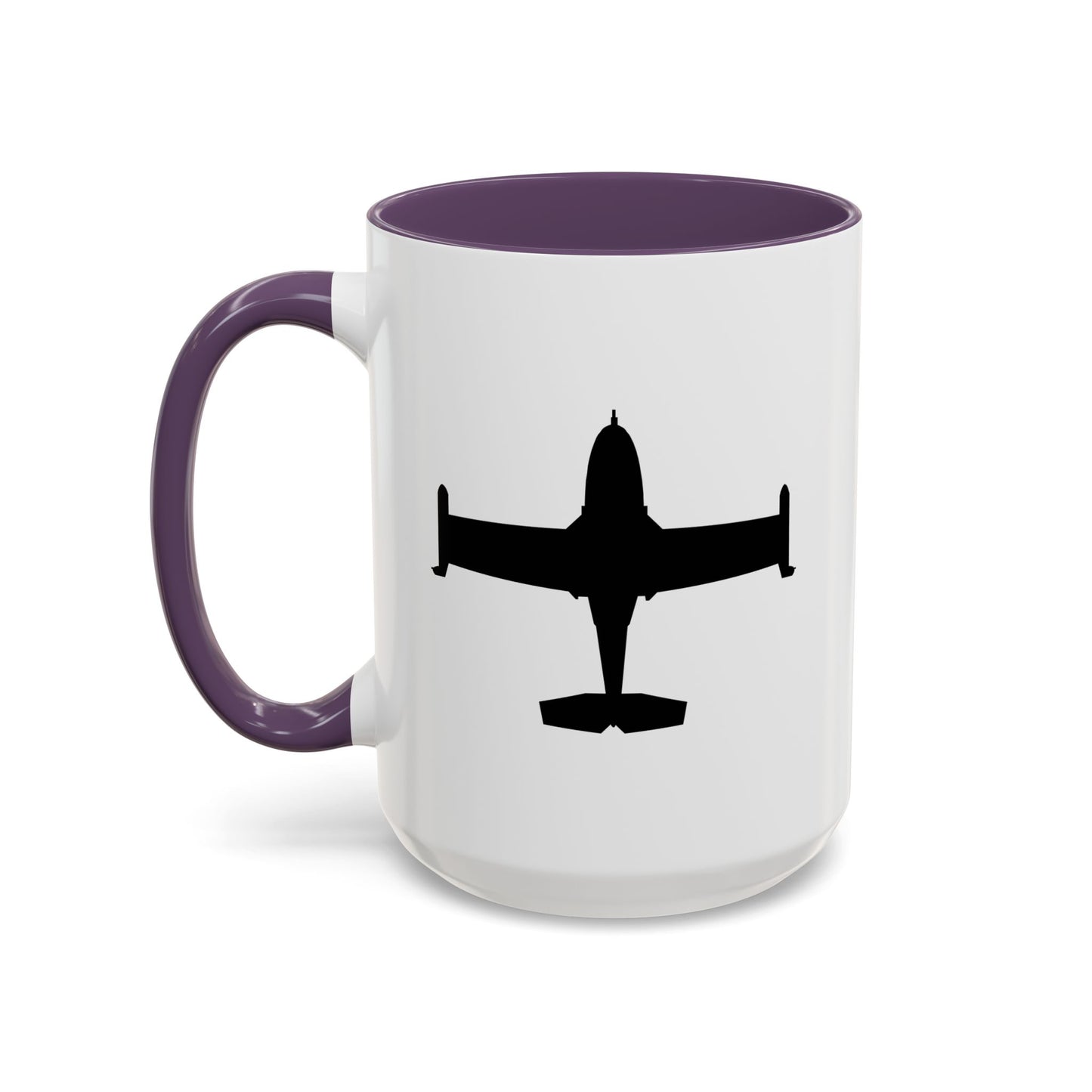 Accent Coffee Mug (11oz & 15oz) - Aircraft - A-37-Trainer - Top - Silhouette X 300