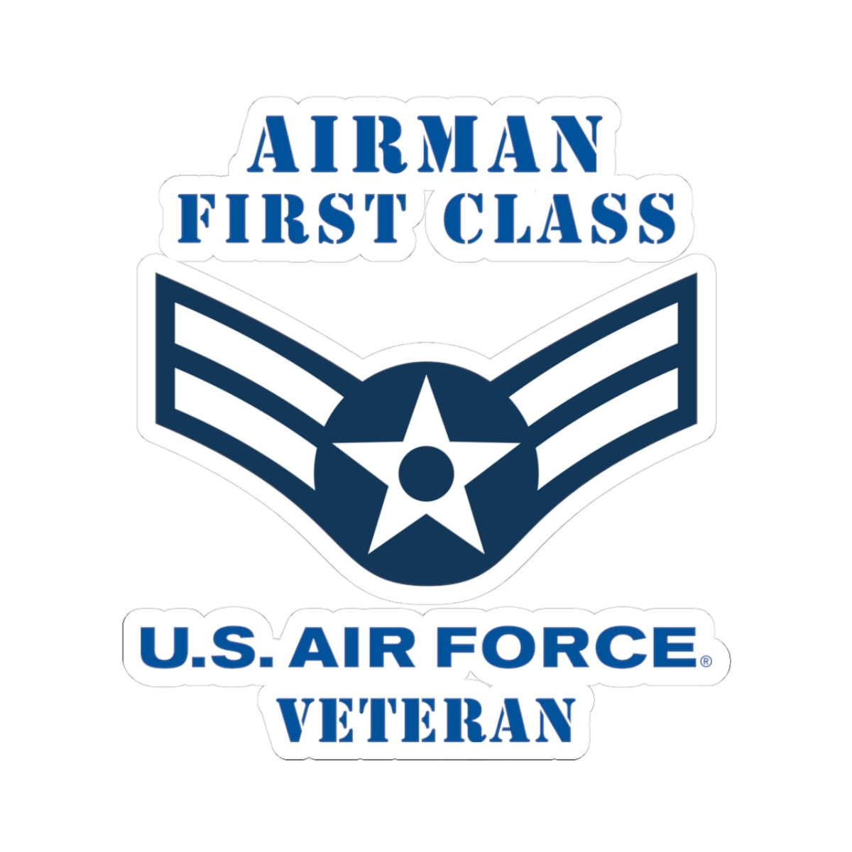 Kiss-Cut Stickers - USAF - Airman - First Class (E3) - 2020 - Veteran