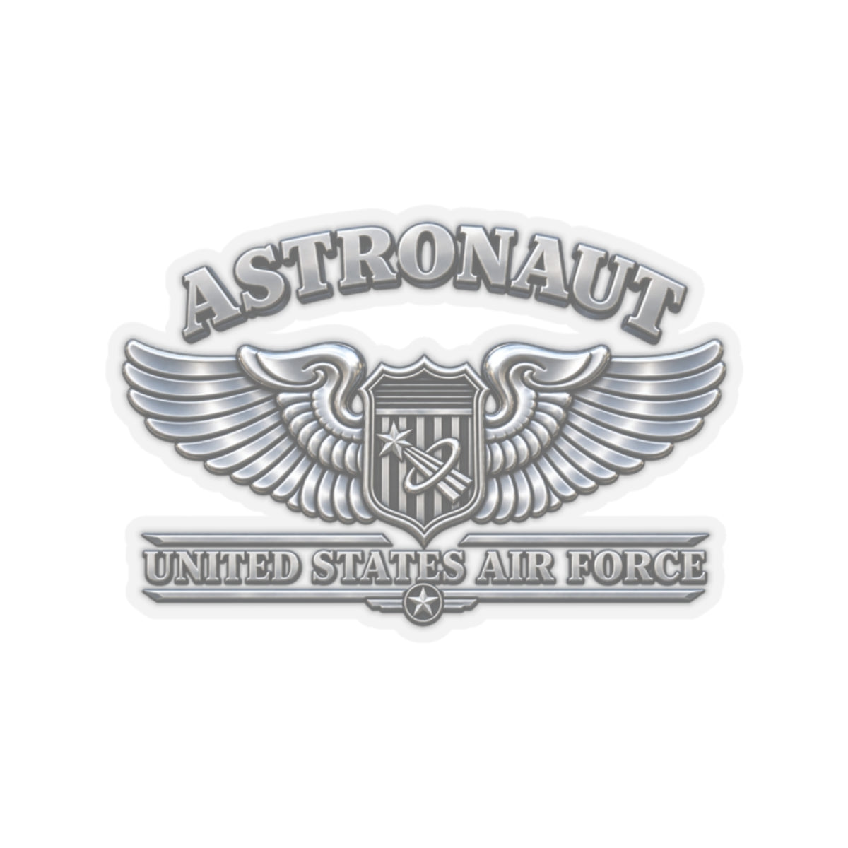 Kiss-Cut Stickers - USAF - Basic Astronaut Badge - United States Air Force - 3D - Enhanced