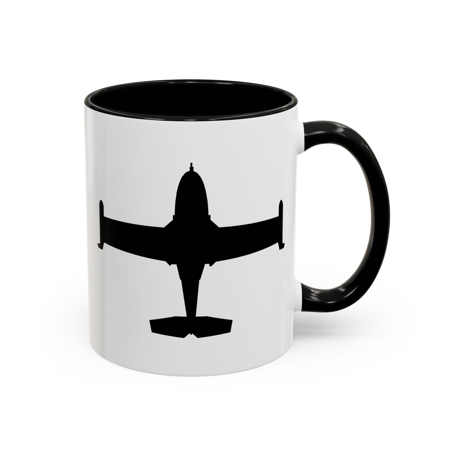 Accent Coffee Mug (11oz & 15oz) - Aircraft - A-37-Trainer - Top - Silhouette X 300