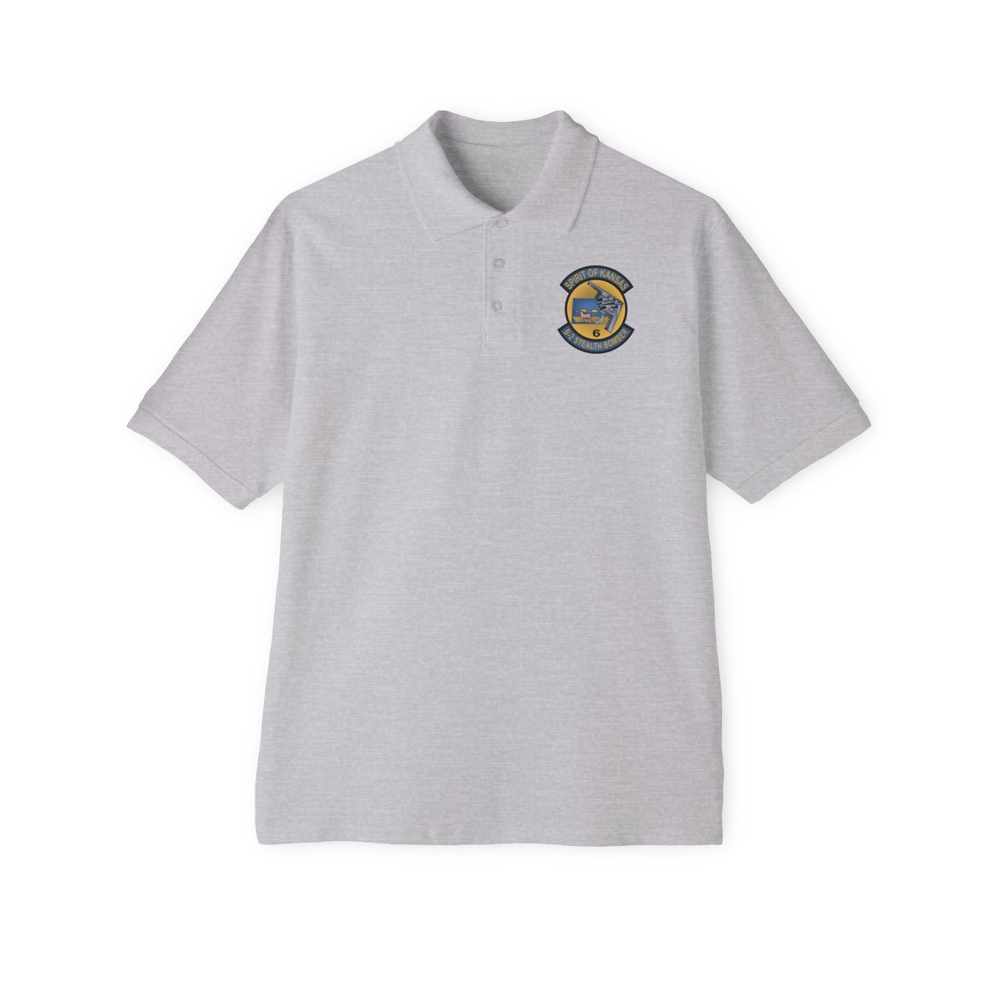 Men's Piqué Polo - USAF - B2 - Spirit of Kansas - Stealth Bomber wo txt X 300