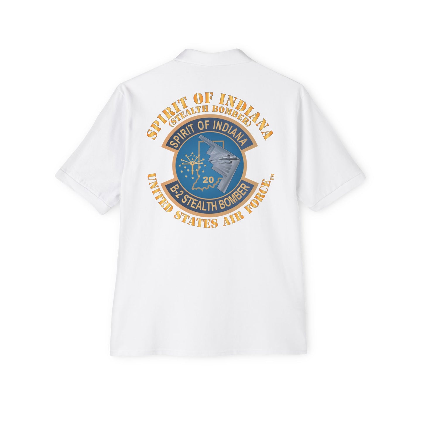 Men's Piqué Polo - USAF - B2 - Spirit of Indiana - Stealth Bomber X 300