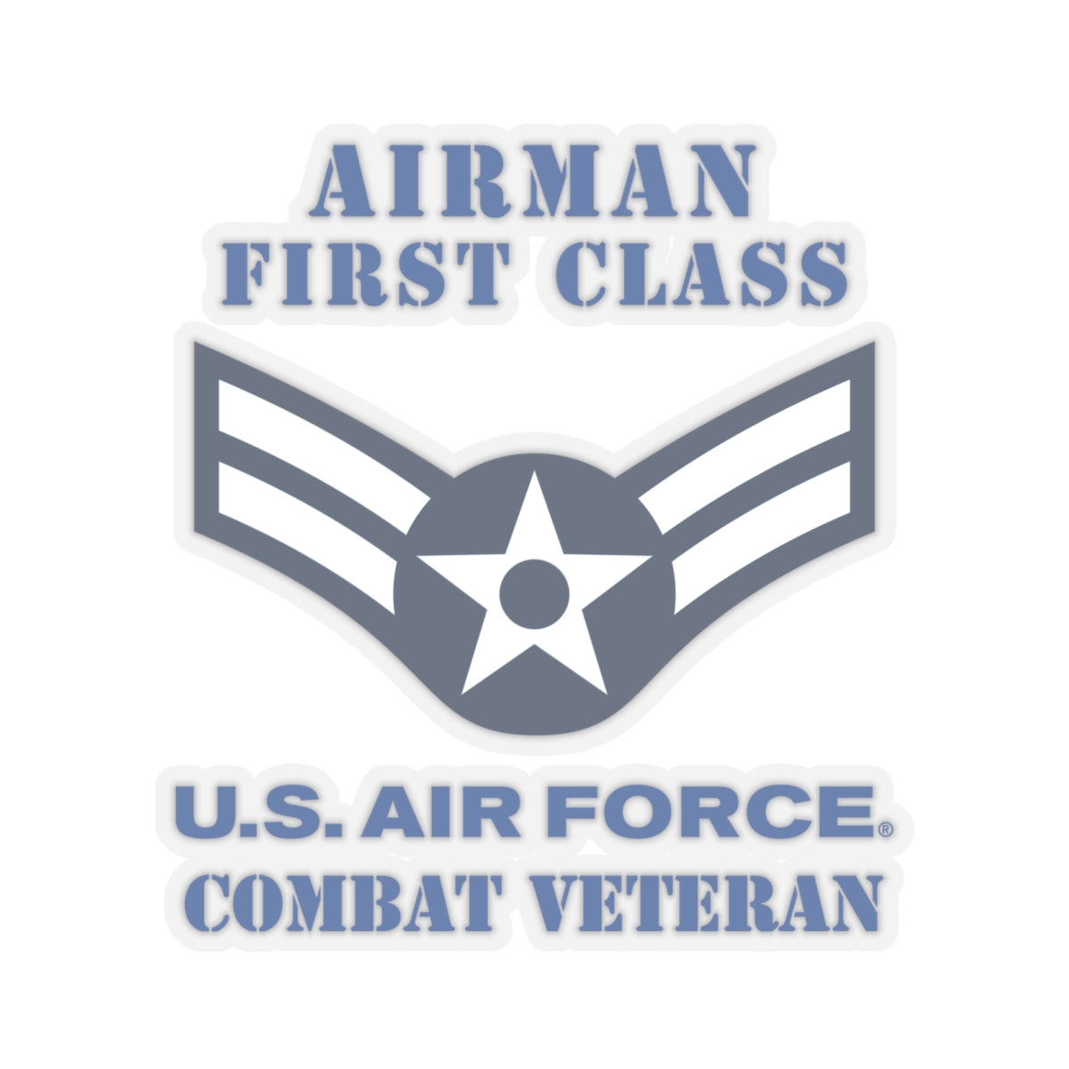 Kiss-Cut Stickers - USAF - Airman - First Class (E3) - 2020 - Combat Veteran