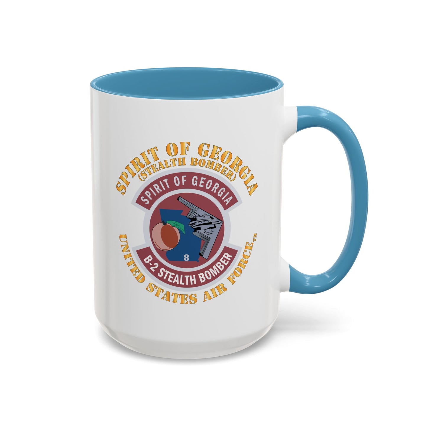 Accent Coffee Mug (11oz & 15oz) - USAF - B2 - Spirit of Georgia - Stealth Bomber X 300
