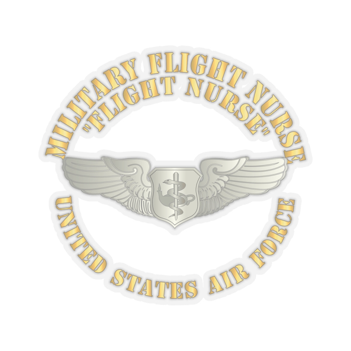 Kiss-Cut Stickers - USAF - Military Flight Nurse - Flight Nurse - Basic