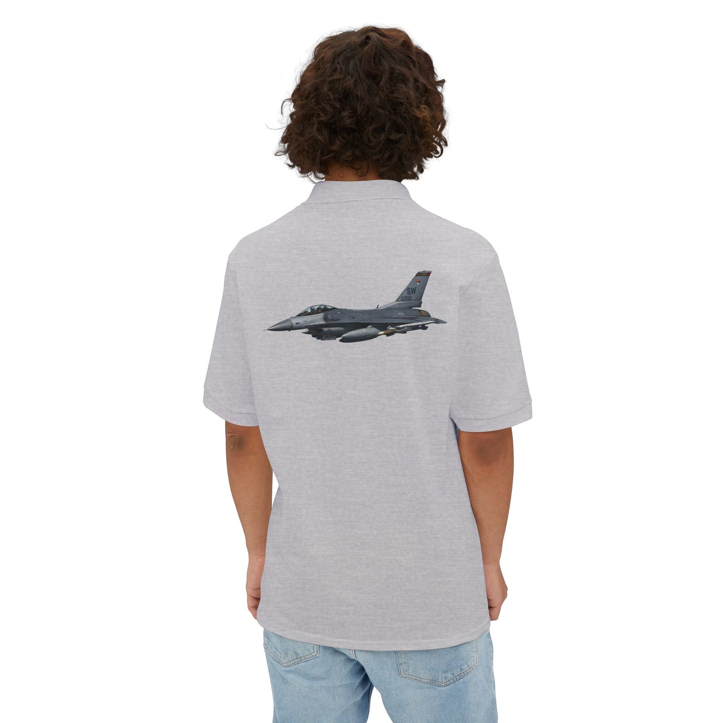 Men's Piqué Polo - USAF - F-16 Fighting Falcon wo txt X 300