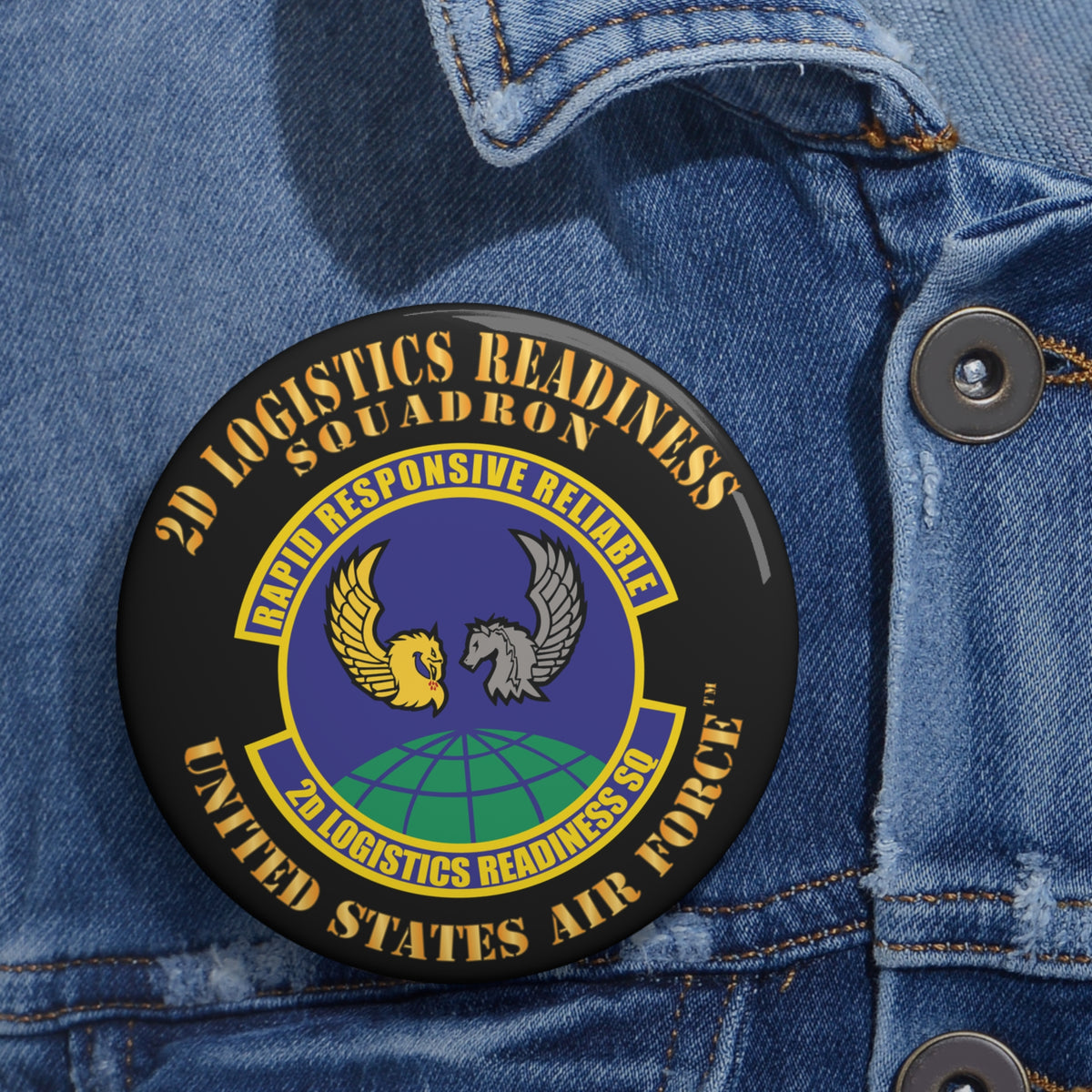 Custom Pin Button - USAF - 2d Logistics Readiness Squadron