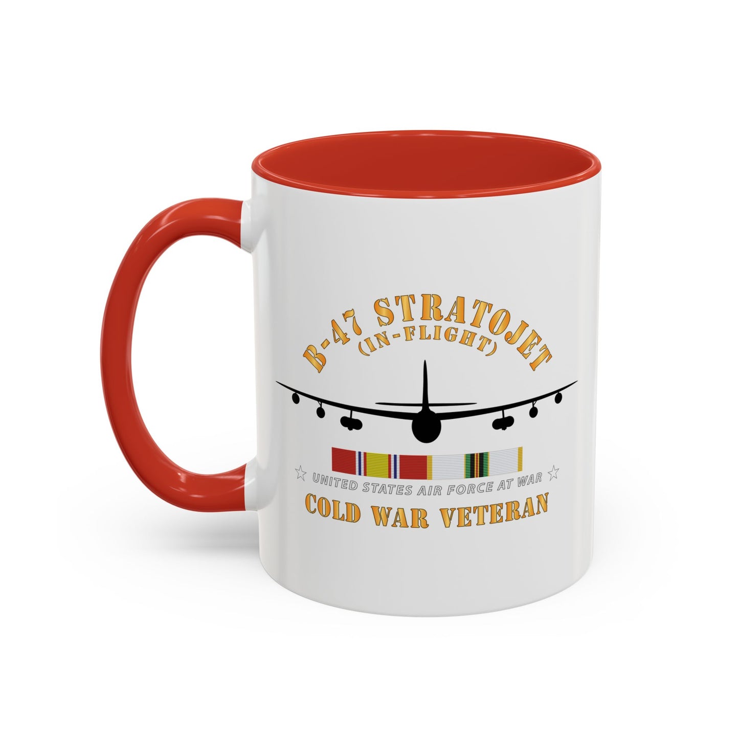 Accent Coffee Mug (11oz & 15oz) - USAF - B-47 Stratojet - In Flt - Silhouette - Cold War Veteran X 300