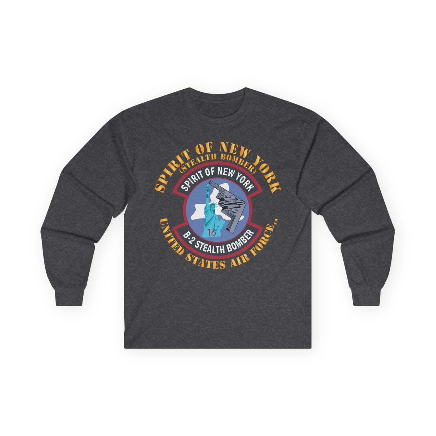 Unisex Ultra Cotton Long Sleeve Tee - USAF - B2 - Spirit of New York - Stealth Bomber X 300