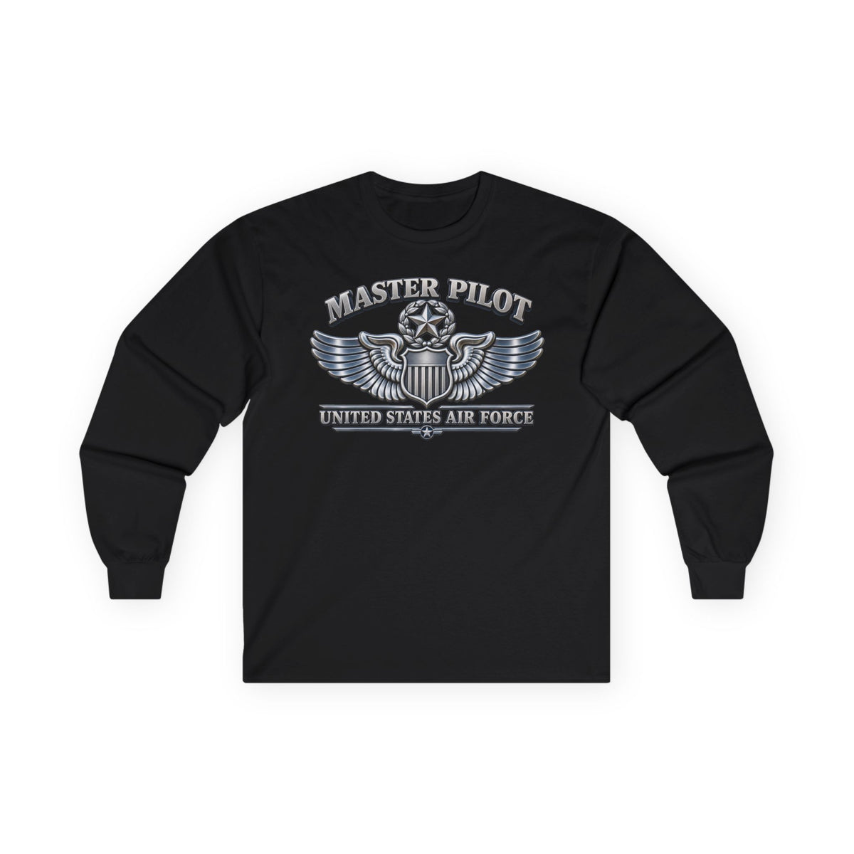 Unisex Ultra Cotton Long Sleeve Tee - USAF - Master Pilot Badge - United States Air Force - 3D - Enhanced