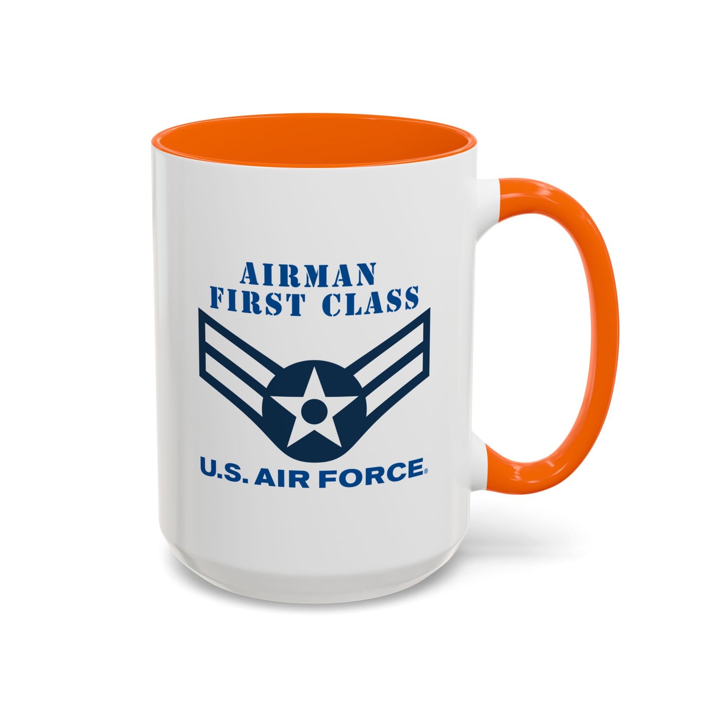 Accent Coffee Mug (11oz & 15oz) - USAF - Airman - First Class (E3) - 2020 - US Air Force w Text X 300
