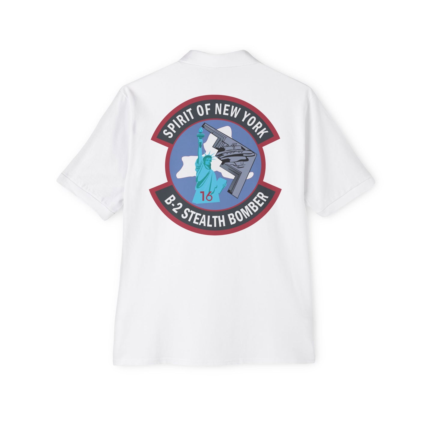 Men's Piqué Polo - USAF - B2 - Spirit of New York - Stealth Bomber wo txt X 300