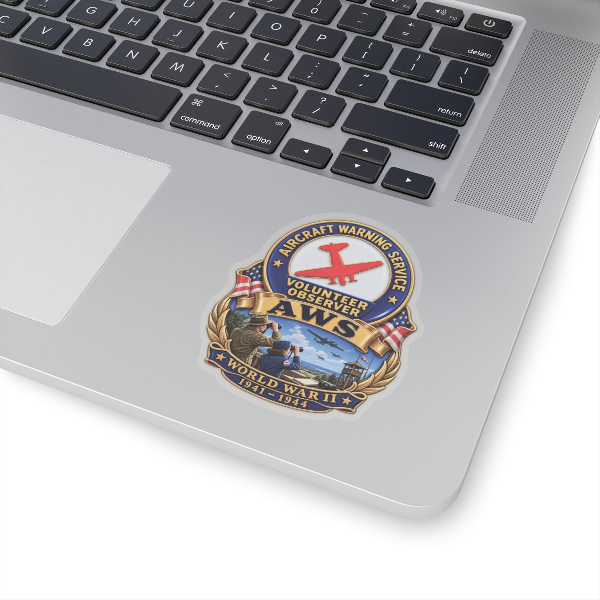 Kiss-Cut Stickers - Aircraft Warning Service (AWS) WWII - 3D - Enhanced