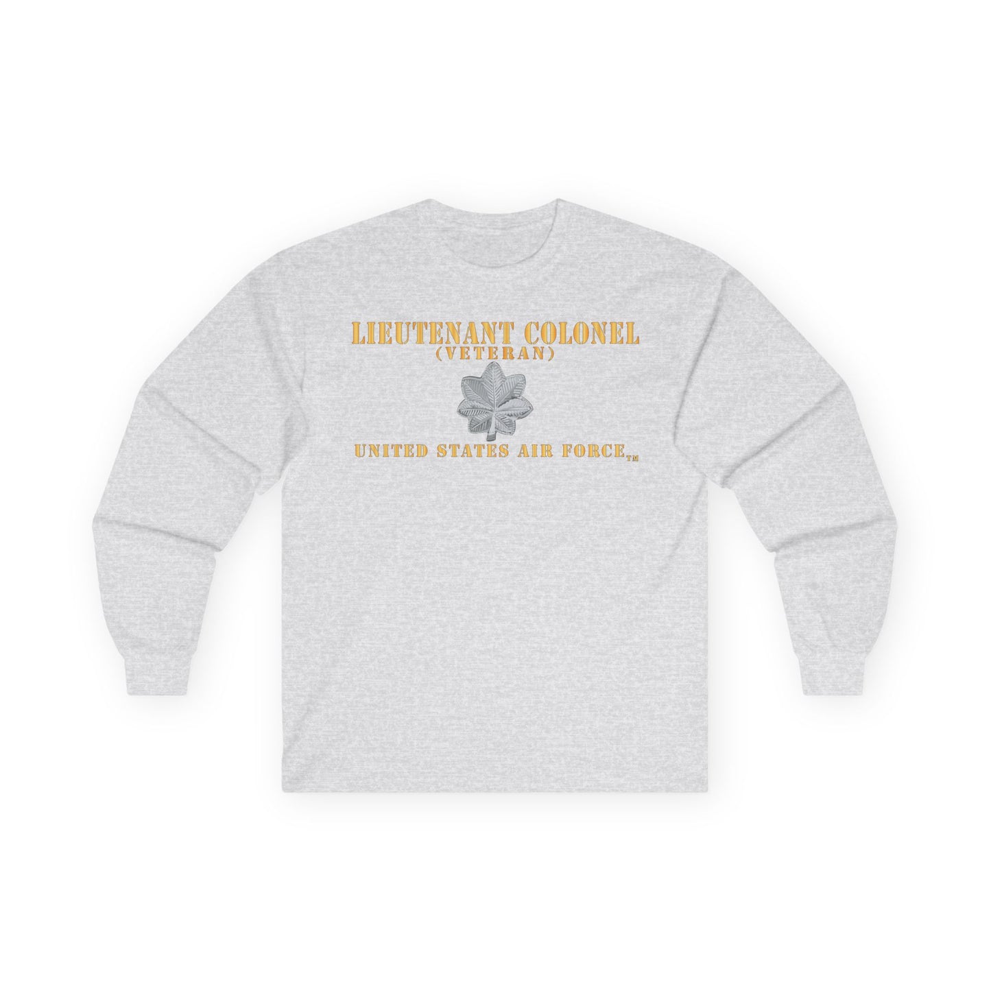 Unisex Ultra Cotton Long Sleeve Tee - USAF - Lieutenant Colonel - LTC - Veteran - Flat - TM X 300