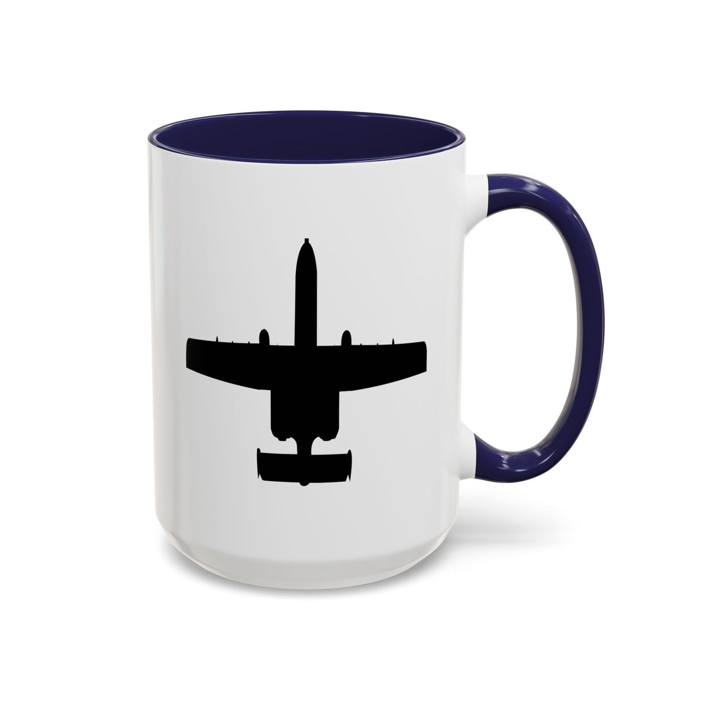 Accent Coffee Mug (11oz & 15oz) - Aircraft - USAF - A-10 Thunderbolt II - Top - Silhouette X 300