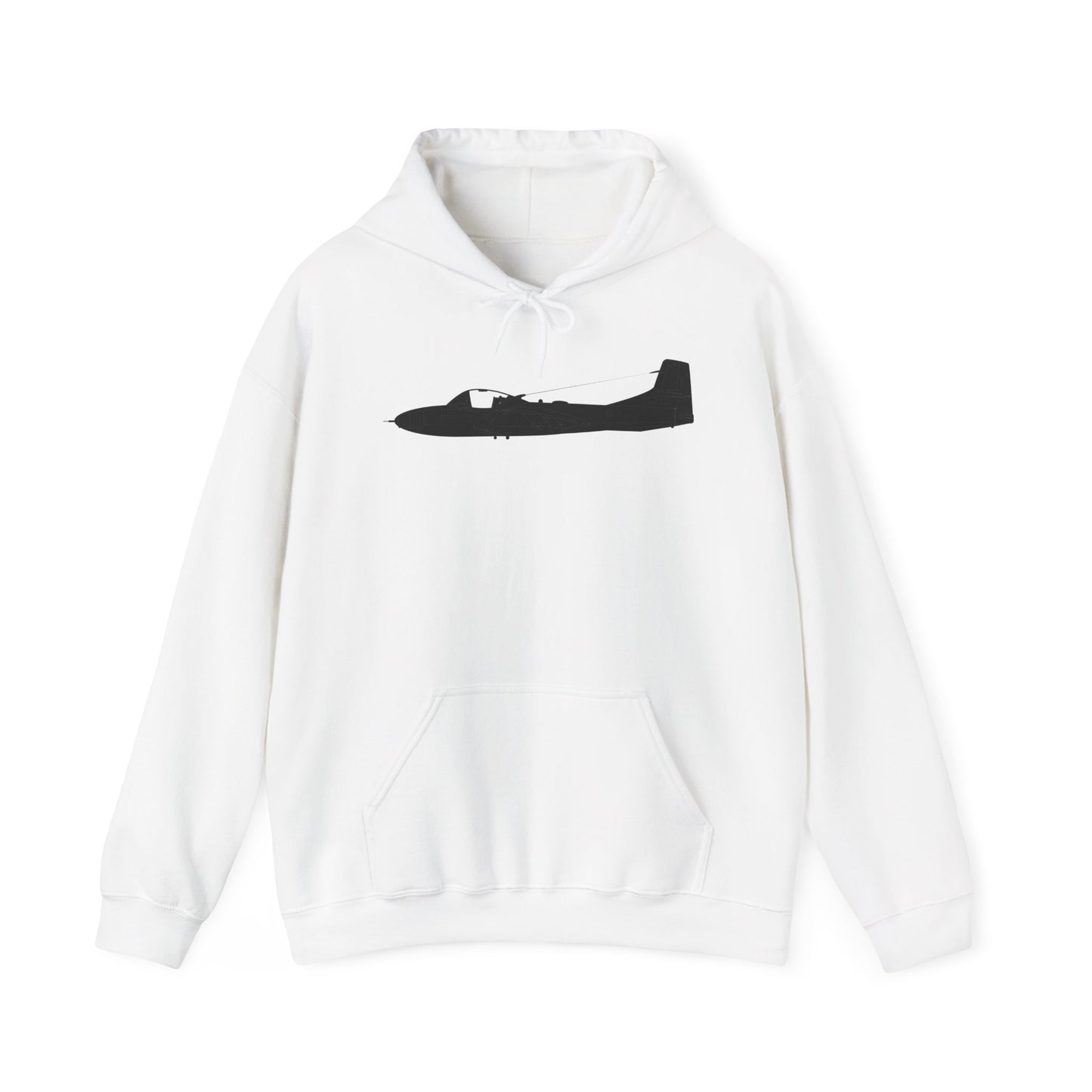 Unisex Heavy Blend Hooded Sweatshirt - Aircraft - T-37-Trainer - Side - Black - Metal X 300