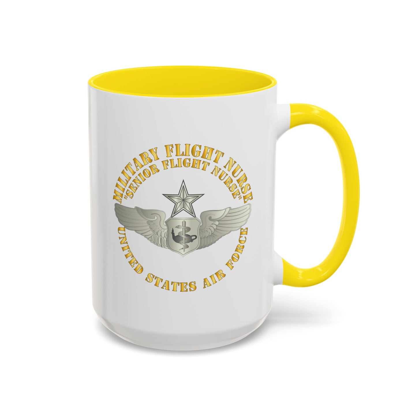 Accent Coffee Mug (11oz & 15oz) - USAF - Military Flight Nurse - Flight Nurse - Senior