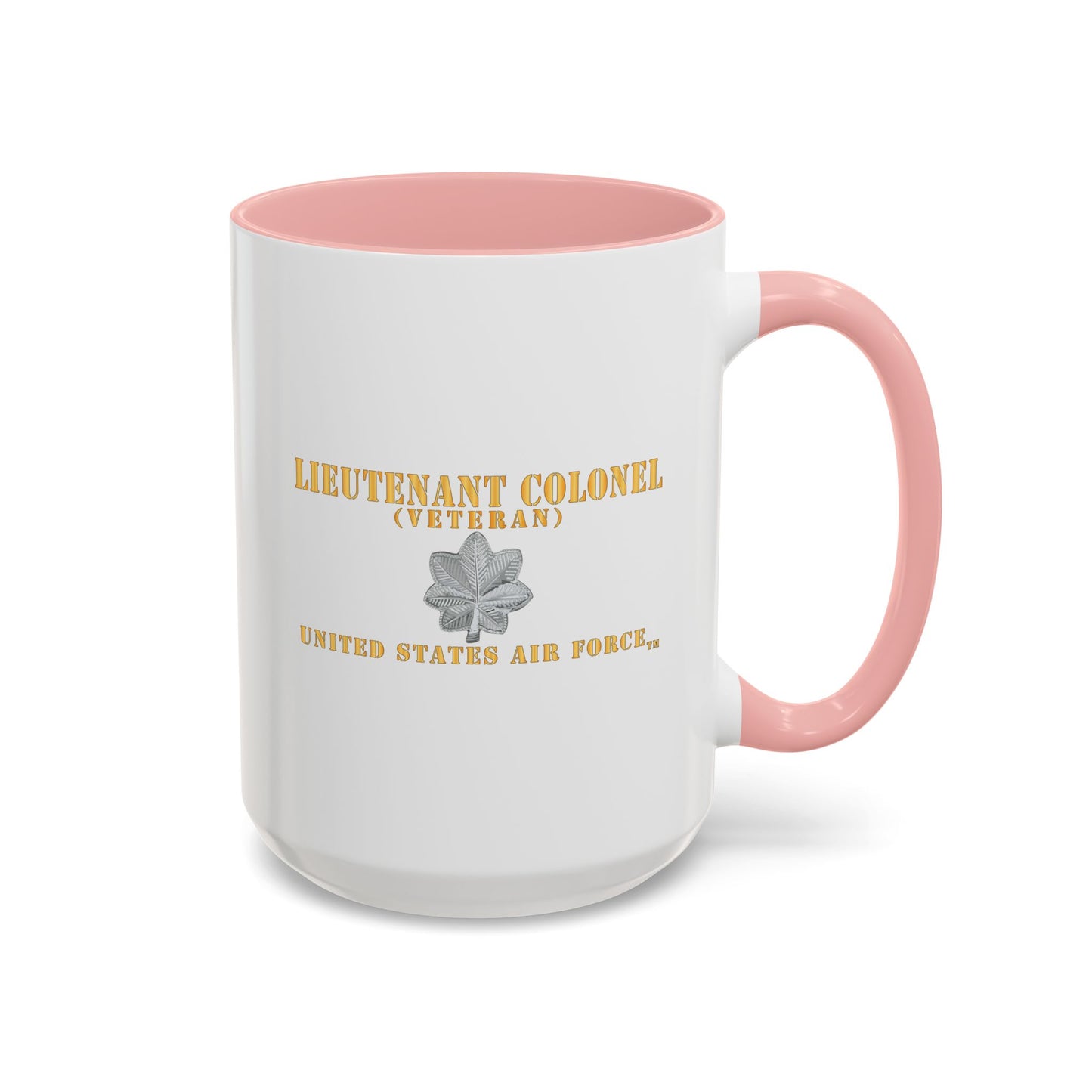 Accent Coffee Mug (11oz & 15oz) - USAF - Lieutenant Colonel - LTC - Veteran - Flat - TM X 300