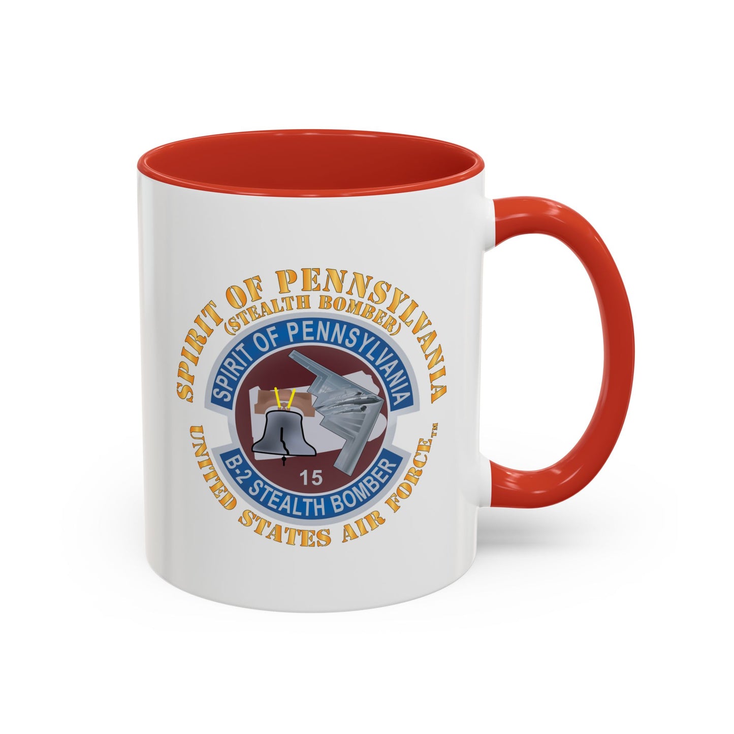 Accent Coffee Mug (11oz & 15oz) - USAF - B2 - Spirit of Pennsylvania Stealth Bomber X 300