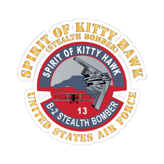 Kiss-Cut Stickers - USAF - B2 - Spirit of Kitty Hawk - Stealth Bomber X 300