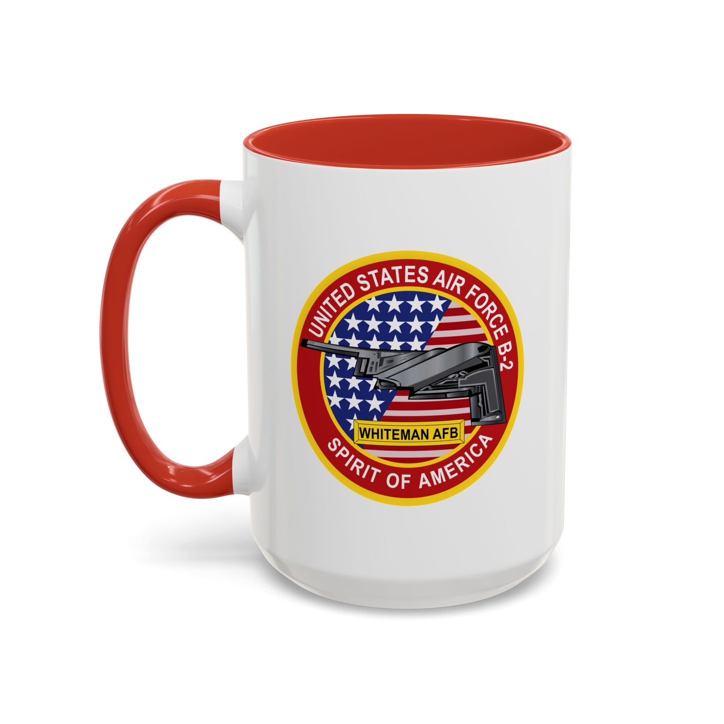 Accent Coffee Mug (11oz & 15oz) - USAF - B2 - Spirit - Stealth Bomber wo Txt