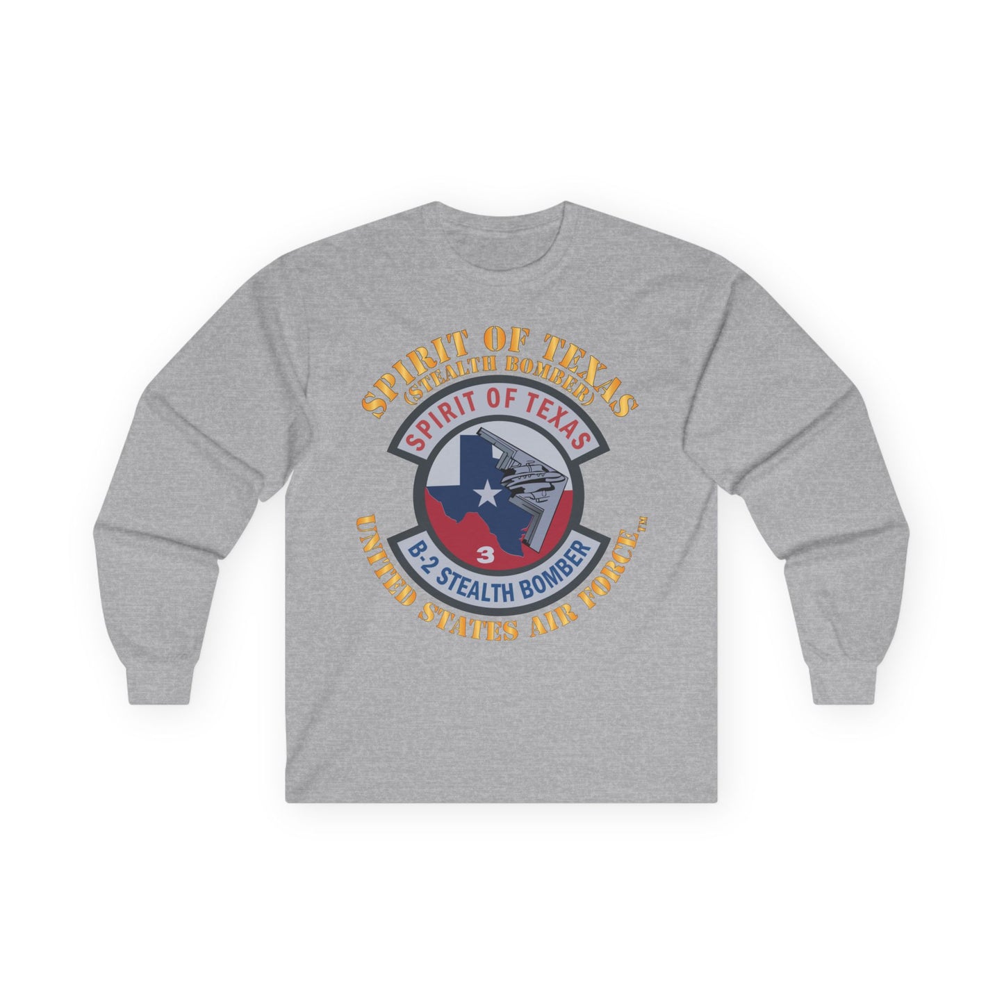 Unisex Ultra Cotton Long Sleeve Tee - USAF - B2 - Spirit of Texas - Stealth Bomber X 300