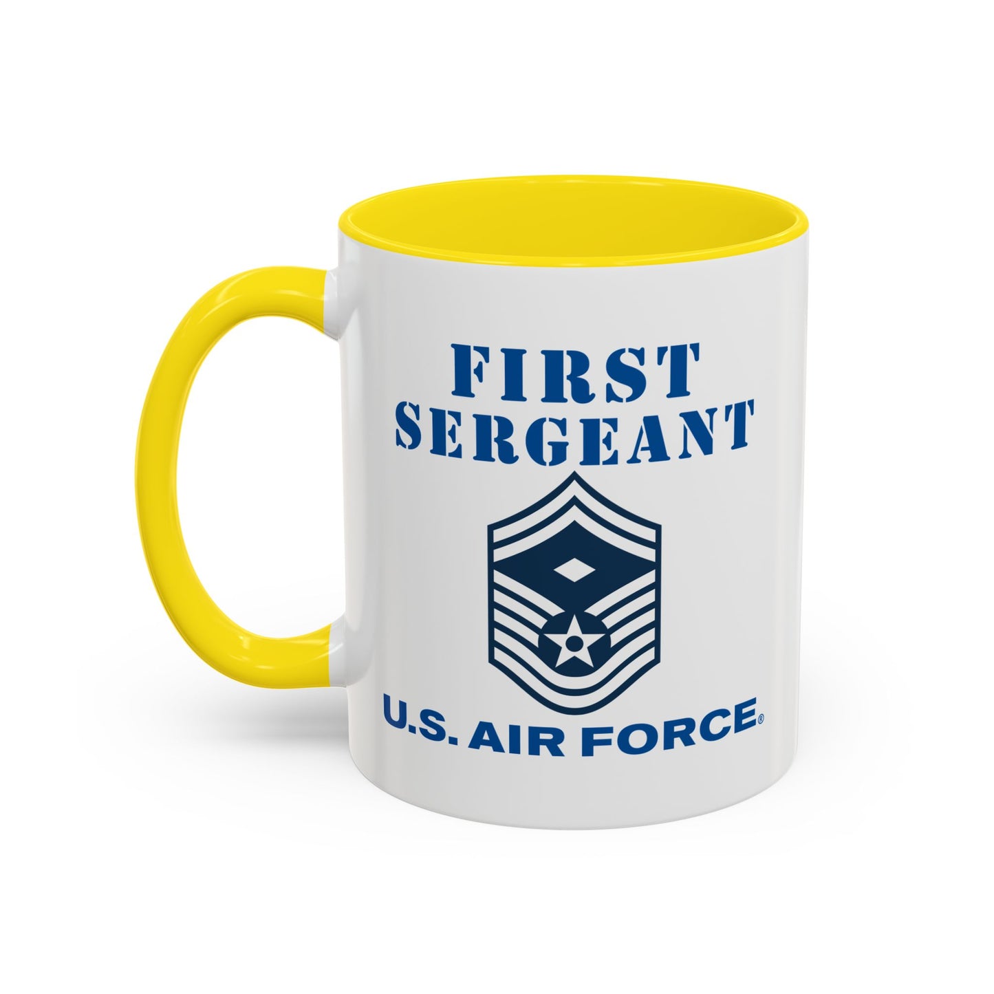 Accent Coffee Mug (11oz & 15oz) - USAF - First Sergeant (E8b) - 2020 - US Air Force w Text X 300